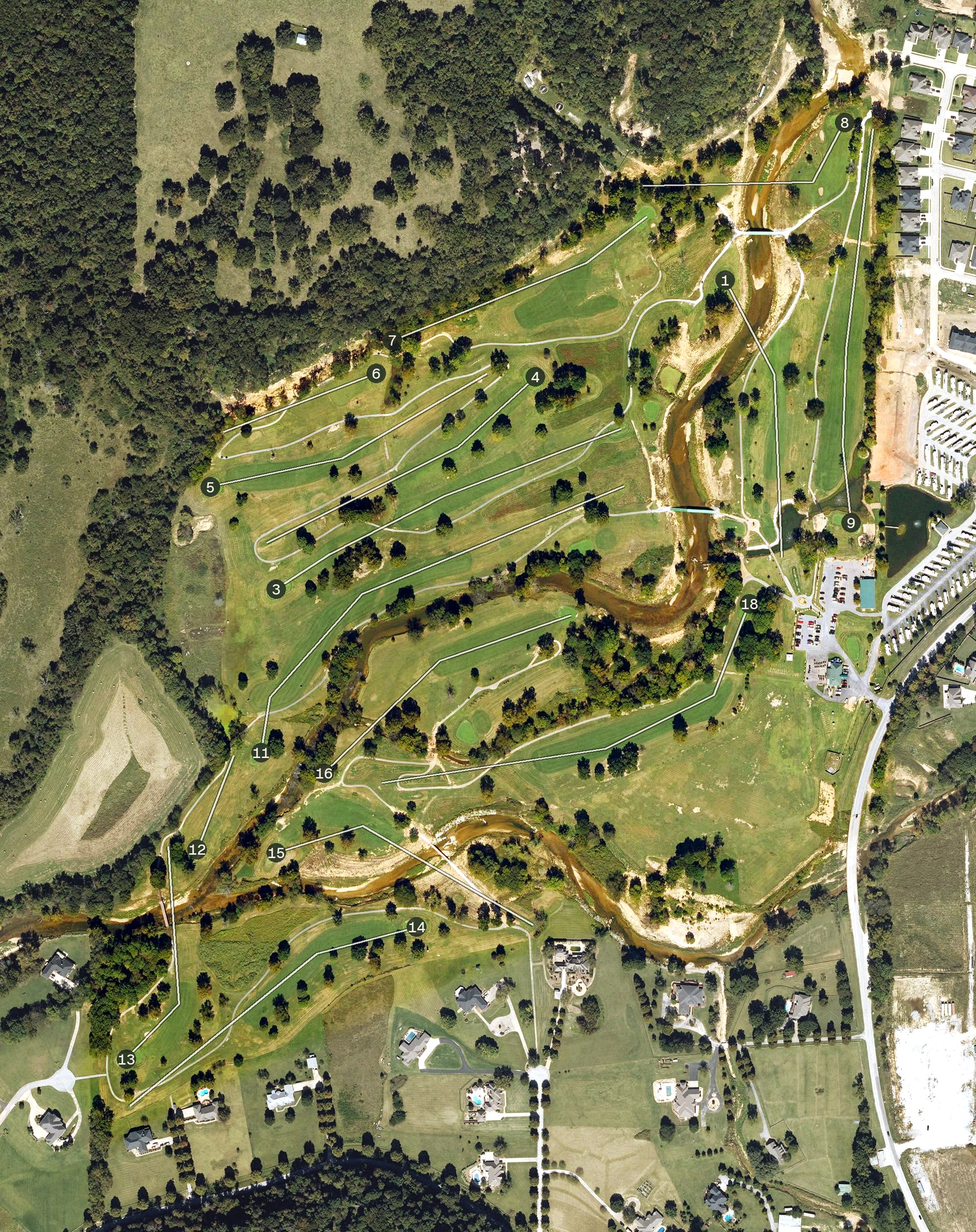Aerial view of The Creeks, AR