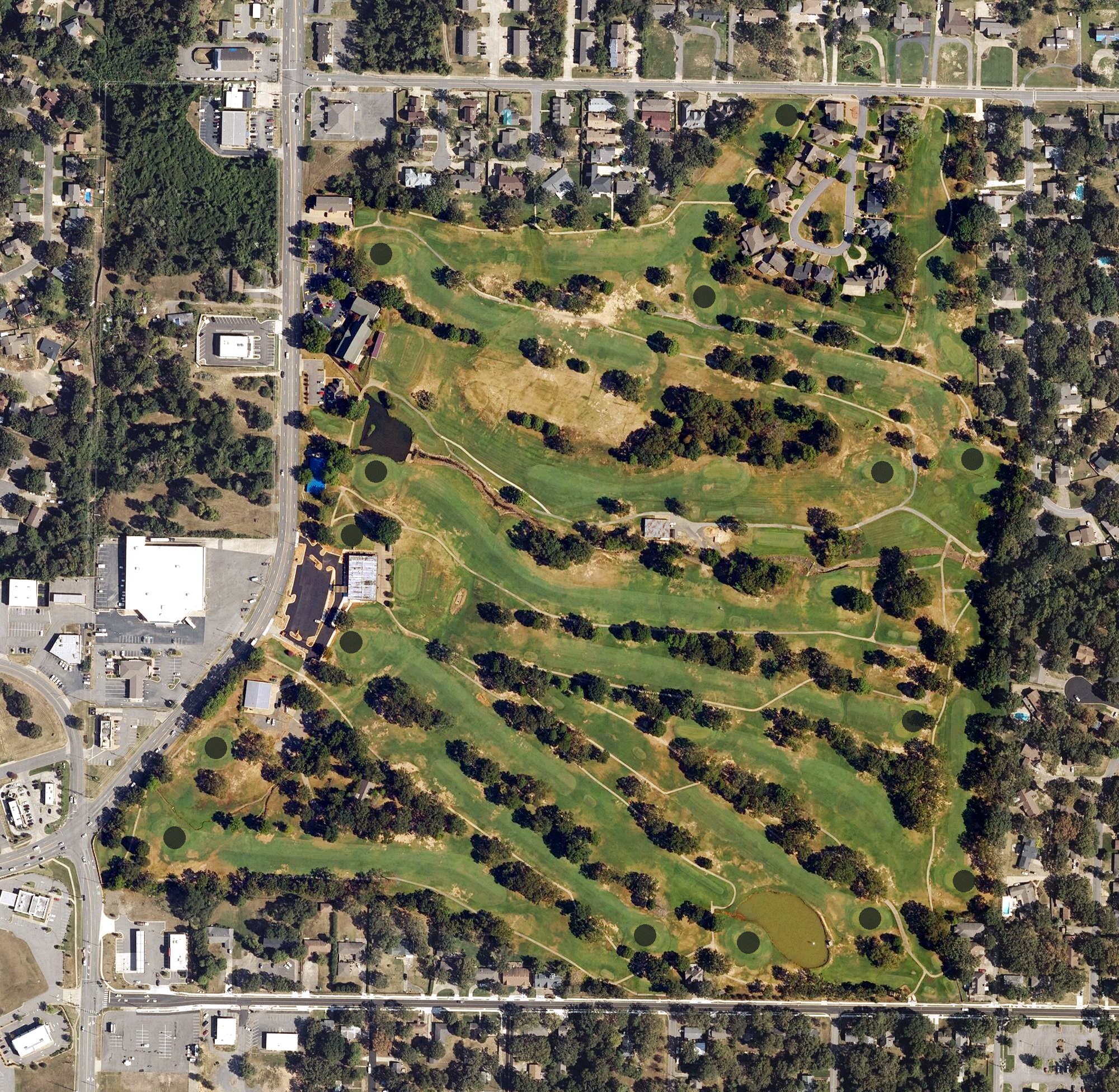 Aerial view of The Greens at North Hills, AR