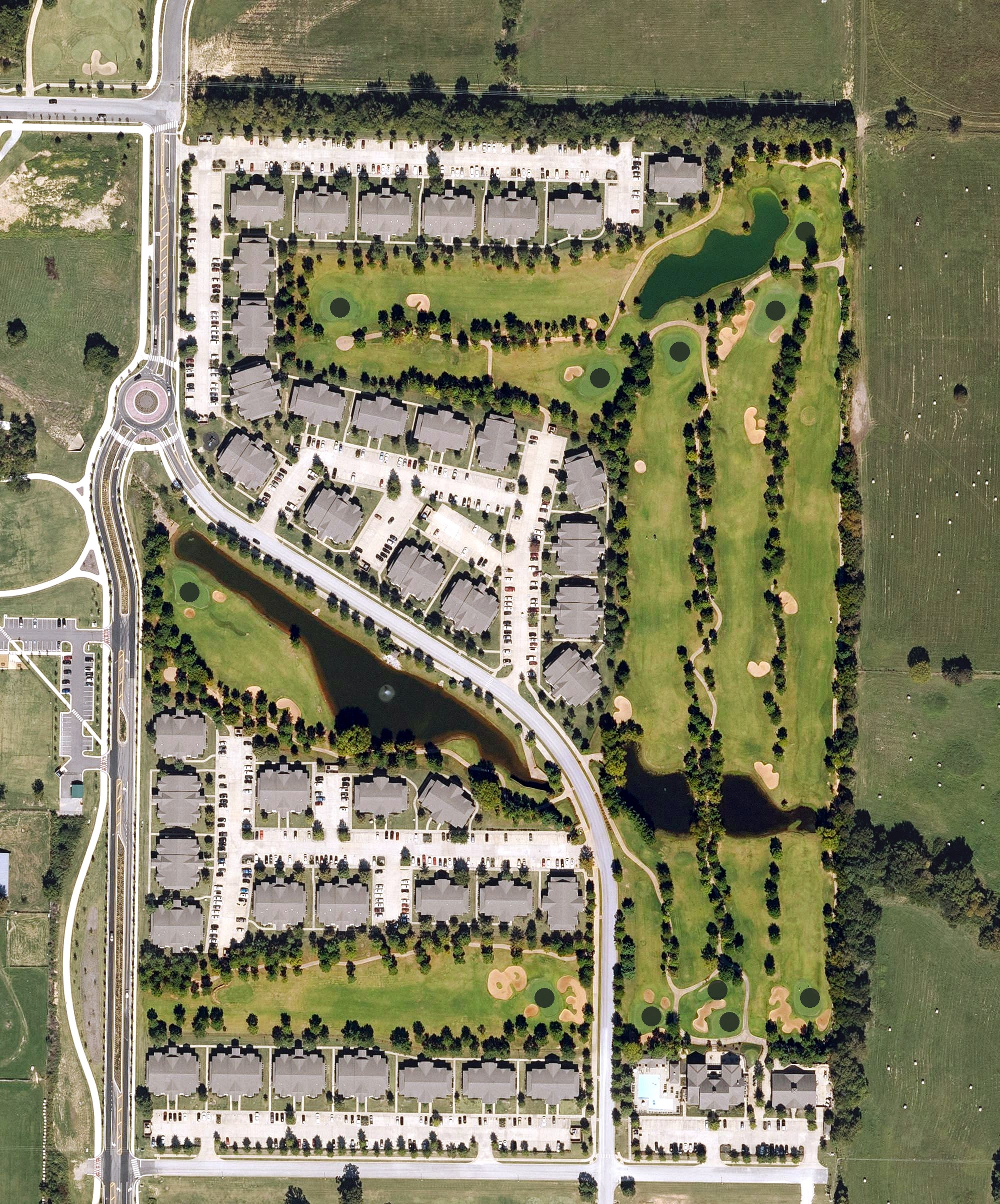 Aerial view of The Links at Rainbow Curve Golf and Country Club, AR