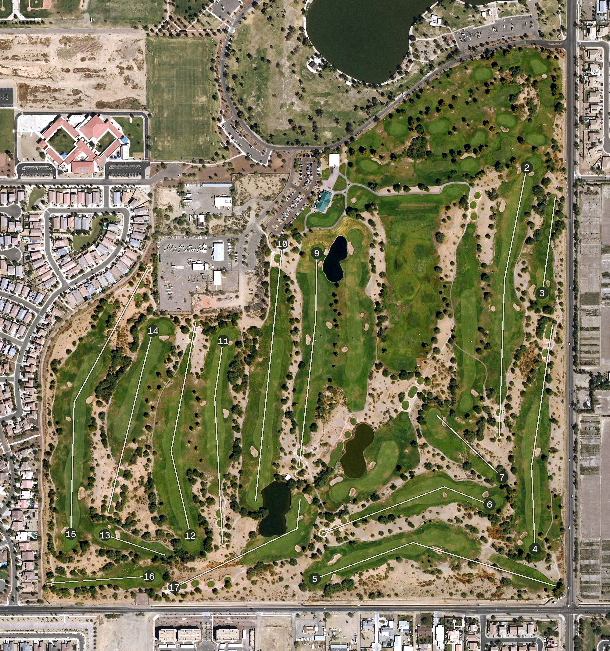 Aerial view of Aguila Golf Course, AZ