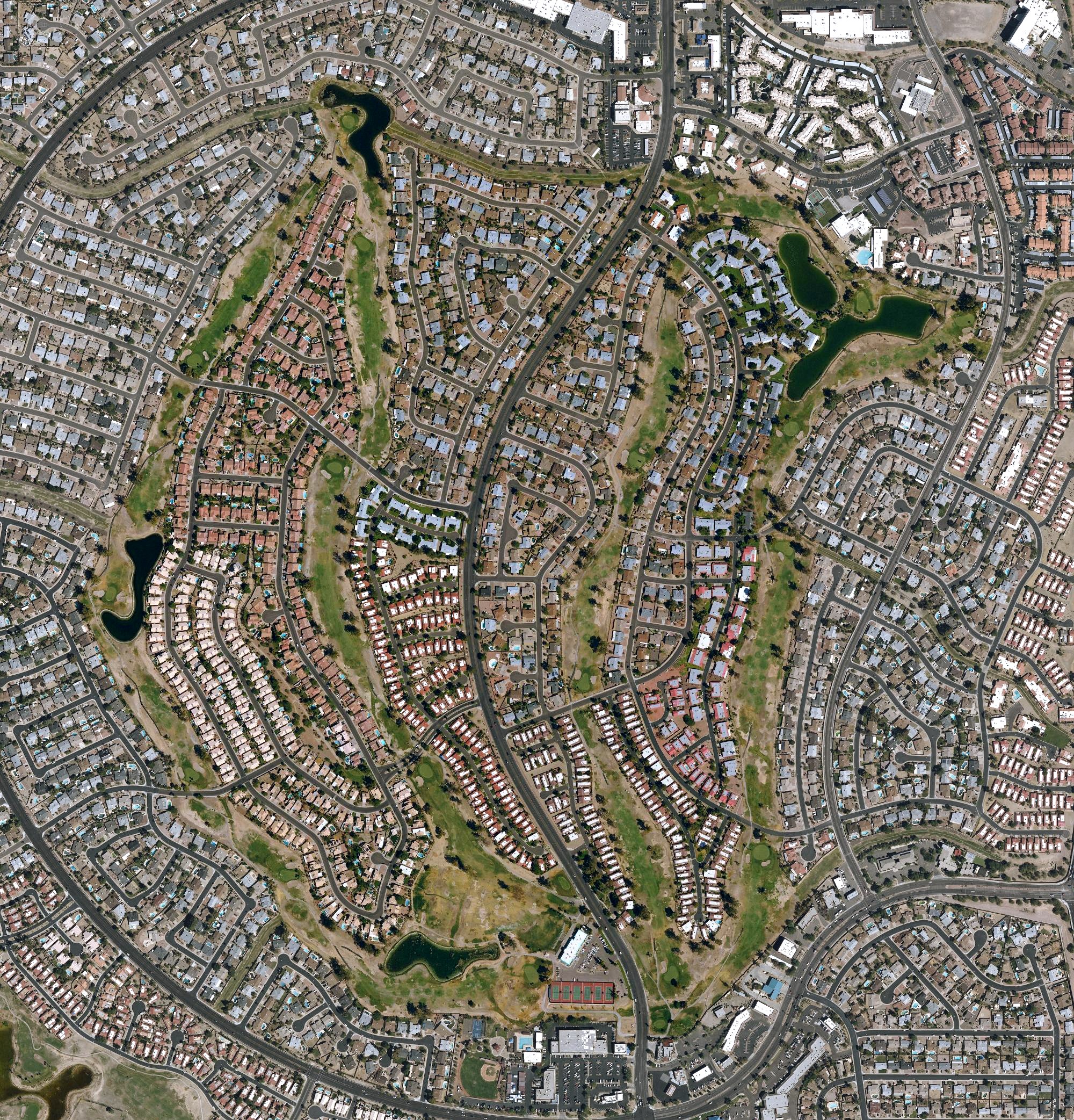 Aerial view of Ahwatukee Country Club, AZ