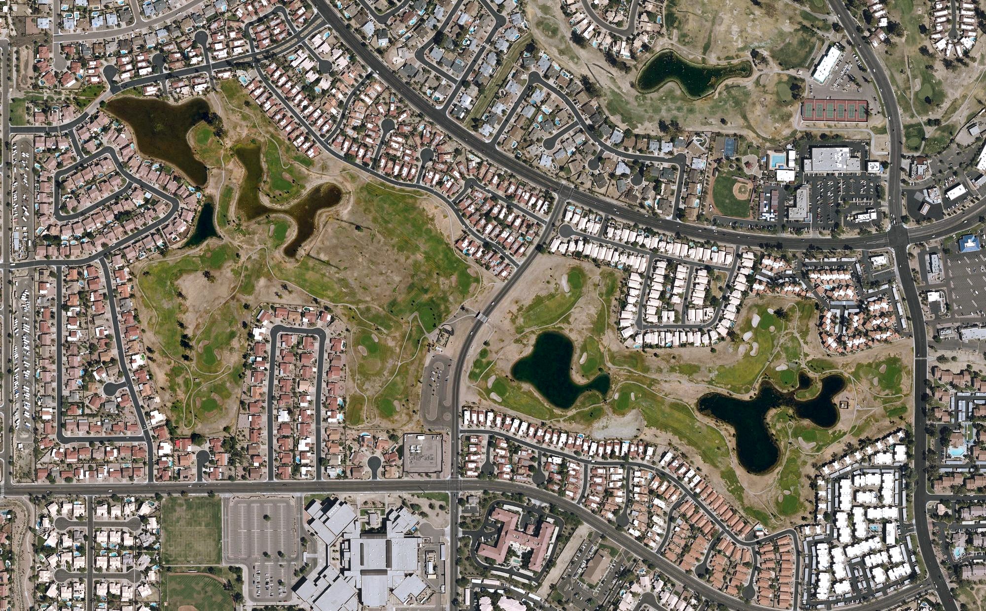 Aerial view of Ahwatukee Lakes Golf Club, AZ