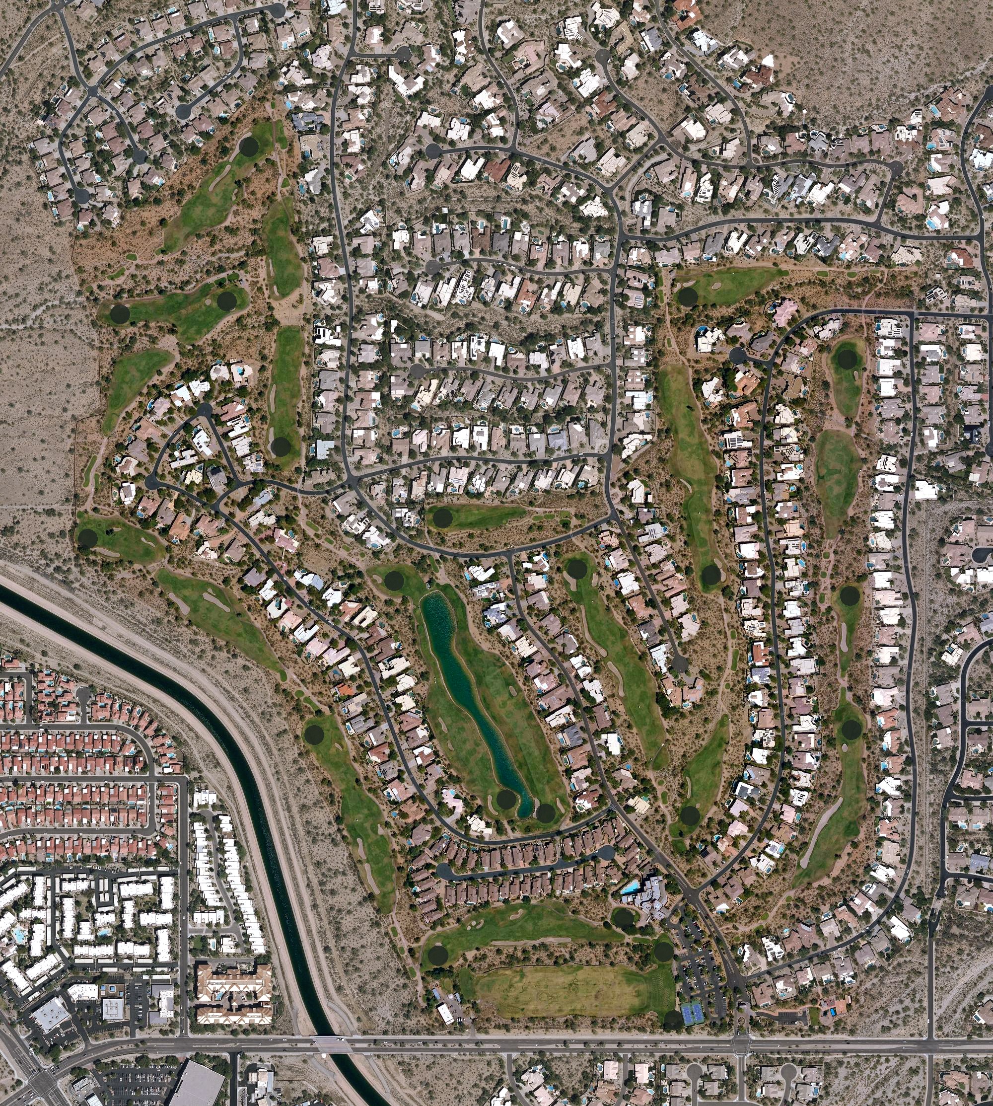 Aerial view of Ancala Country Club, AZ
