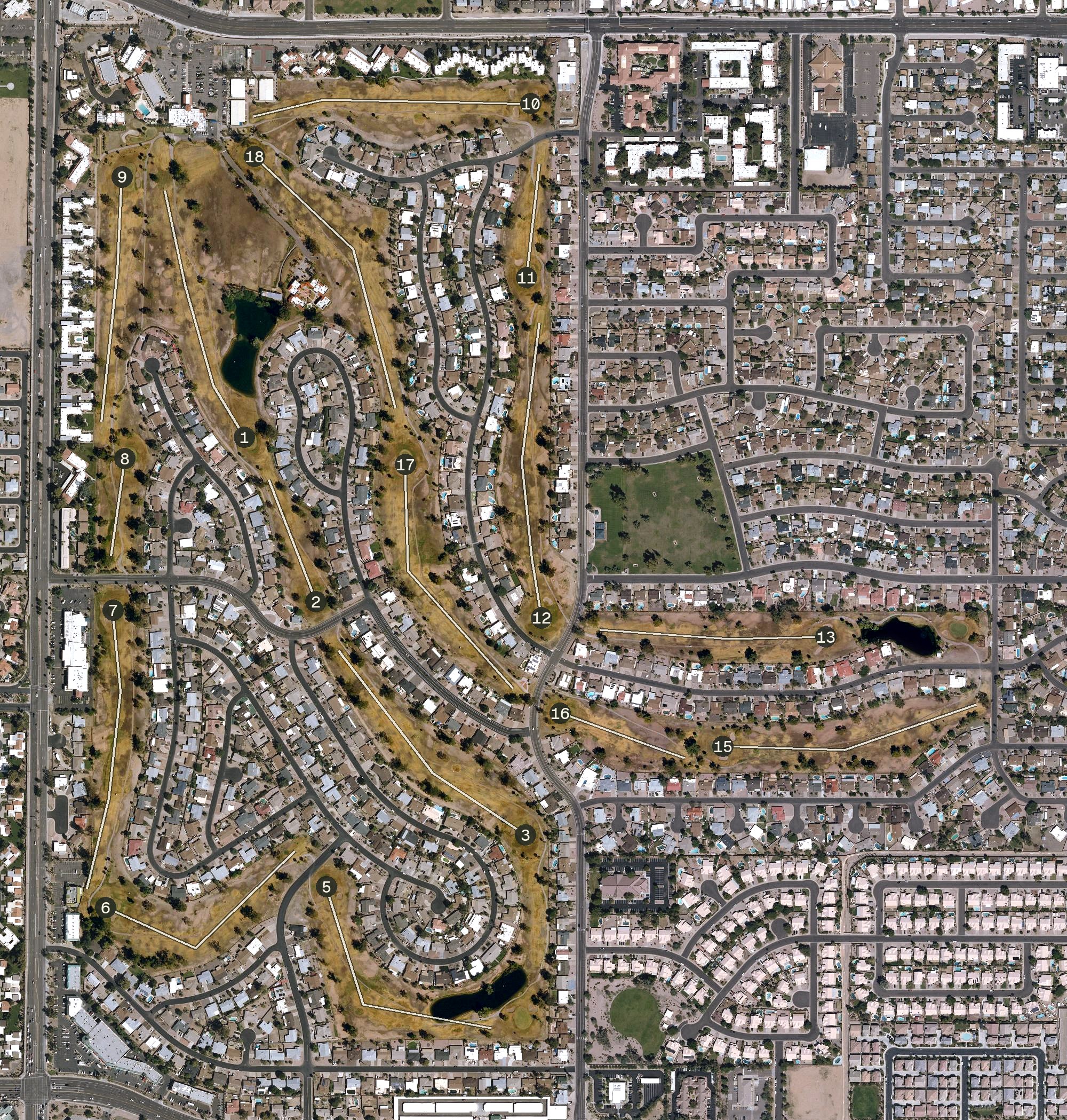 Aerial view of Arizona Golf Resort, AZ