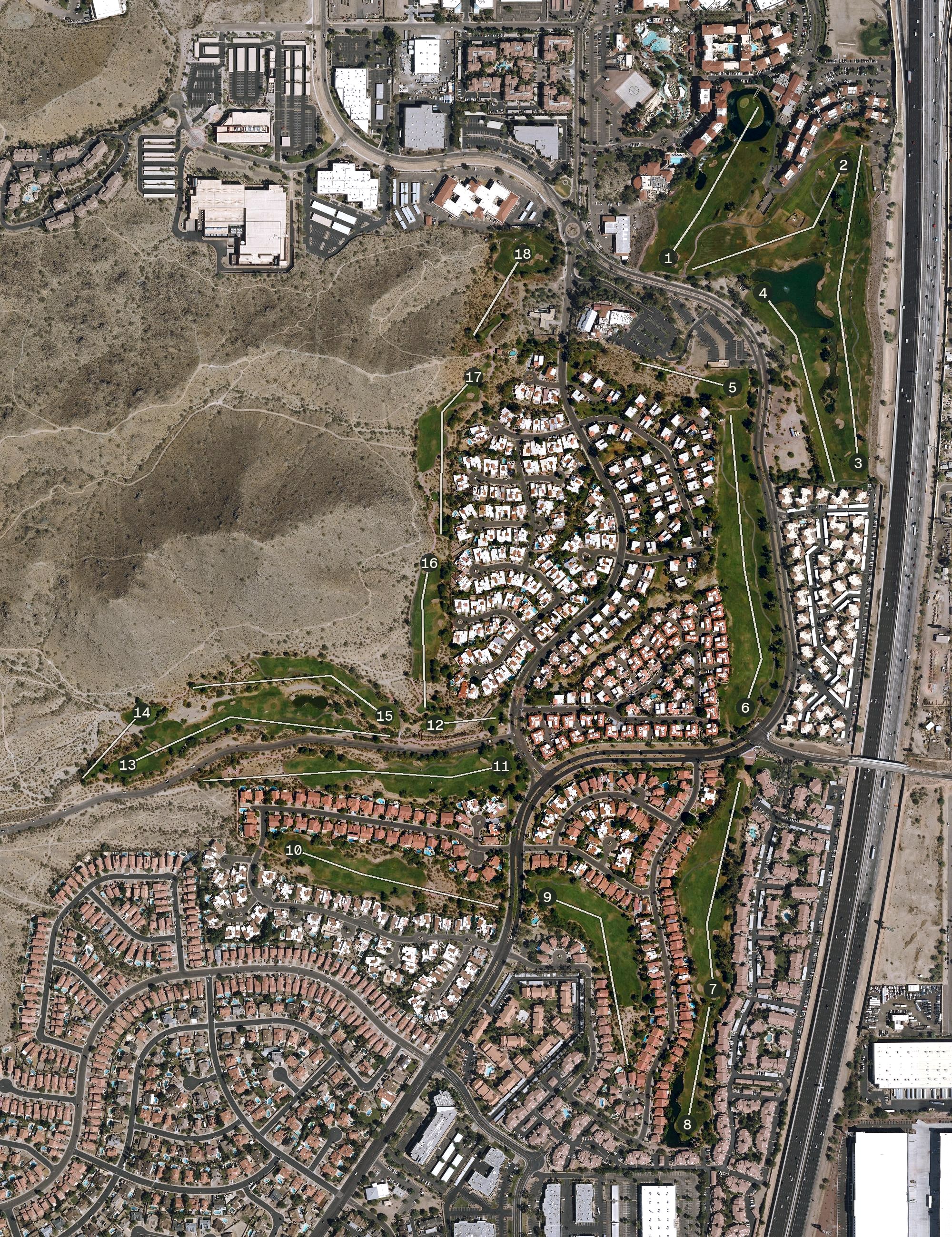 Aerial view of Arizona Grand Golf Course, AZ