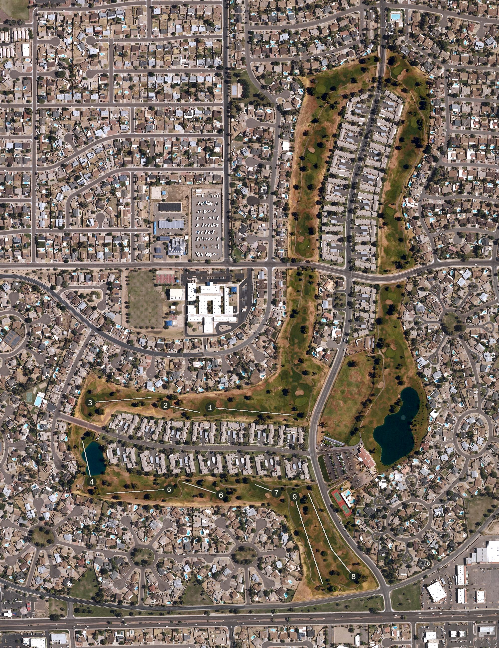 Aerial view of Bellair Golf Course, AZ