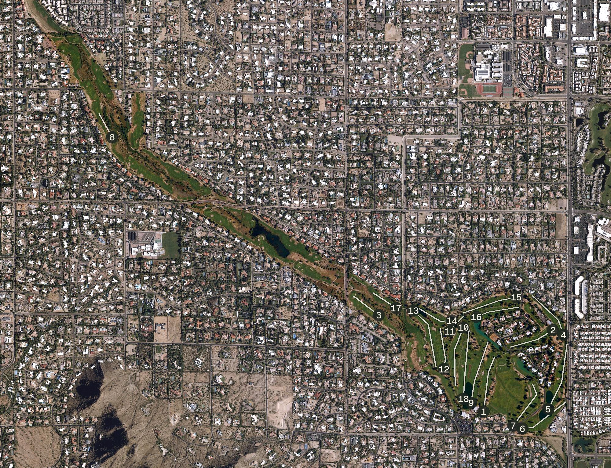Aerial view of Camelback Golf Club, AZ