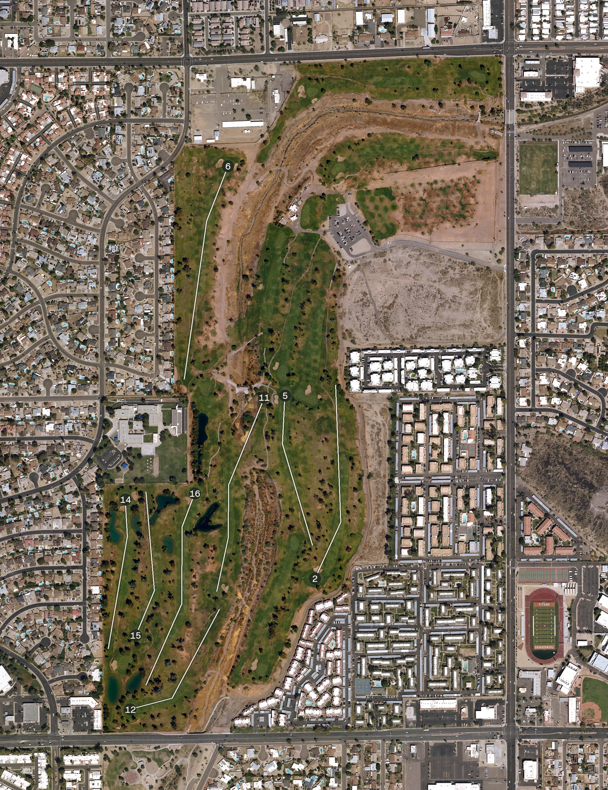 Aerial view of Cave Creek Municipal Golf Course, AZ