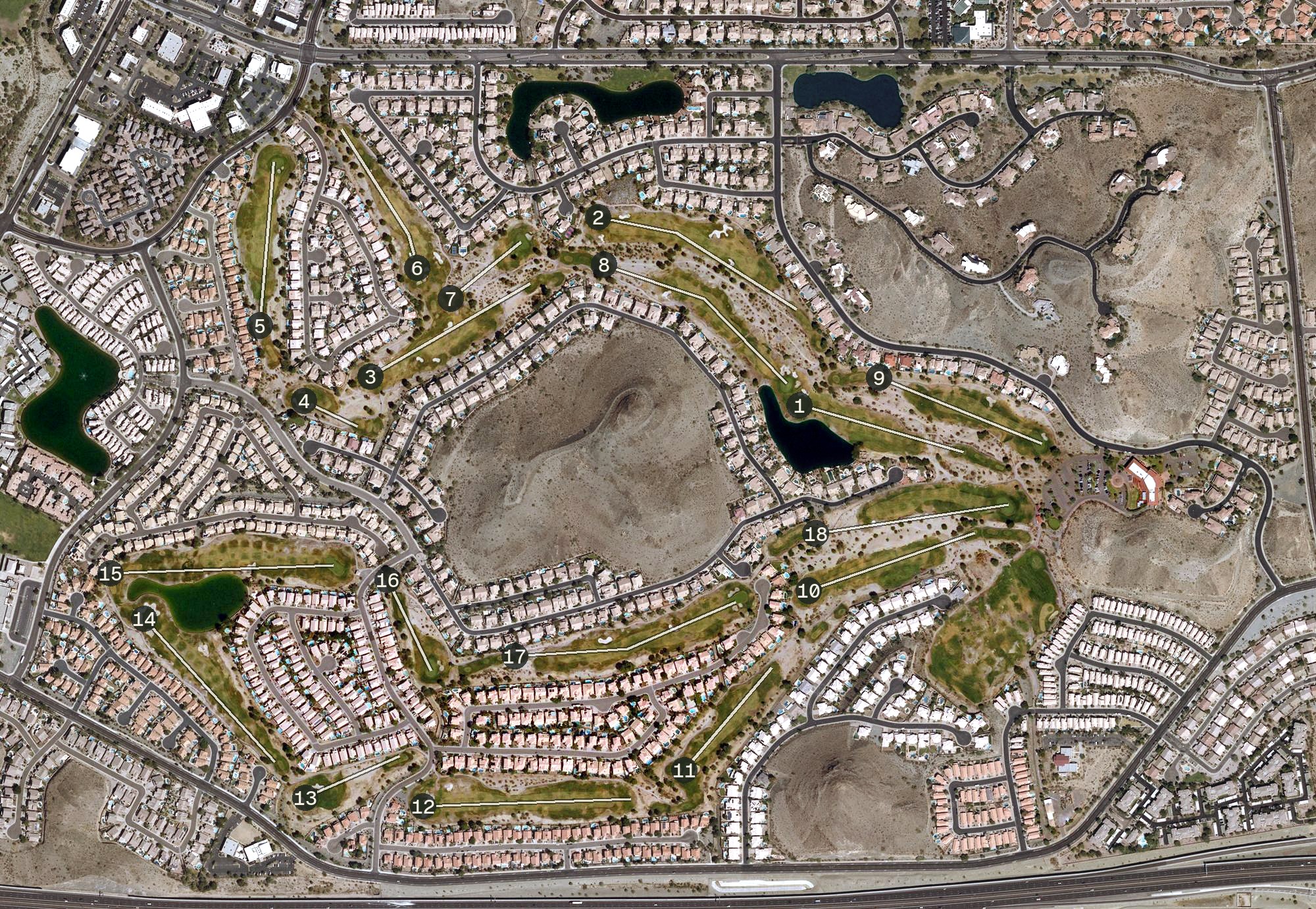 Aerial view of Club West Golf Course, AZ