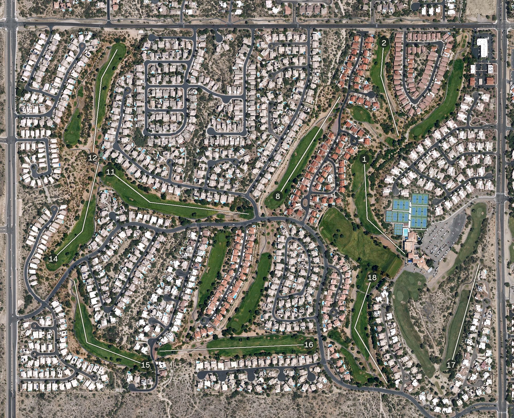 Aerial view of Conquistador Course, AZ