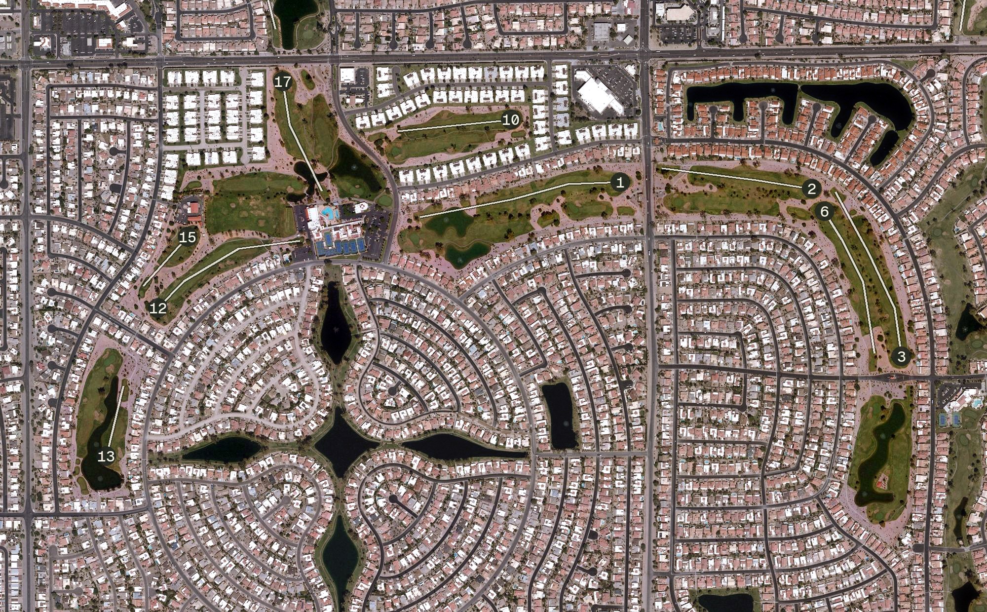Aerial view of Cottonwood Country Club Golf Course, AZ