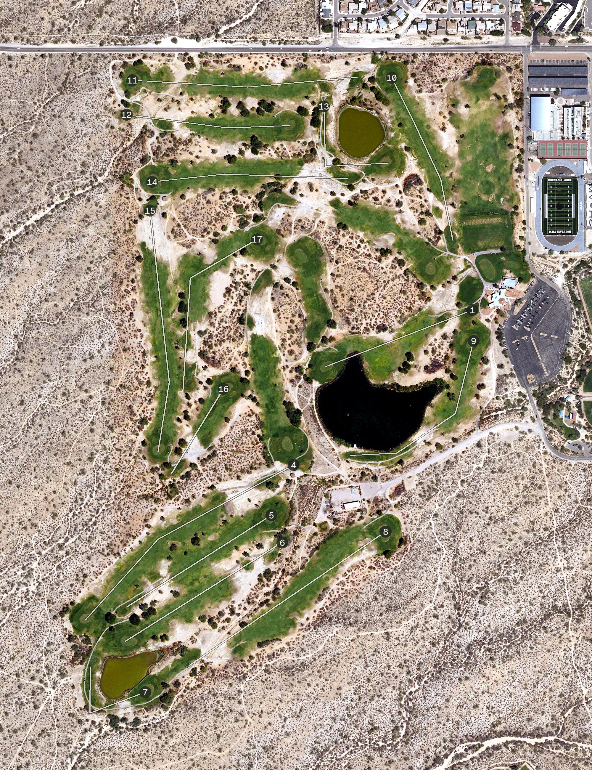 Aerial view of Crooked Tree Golf Course, AZ