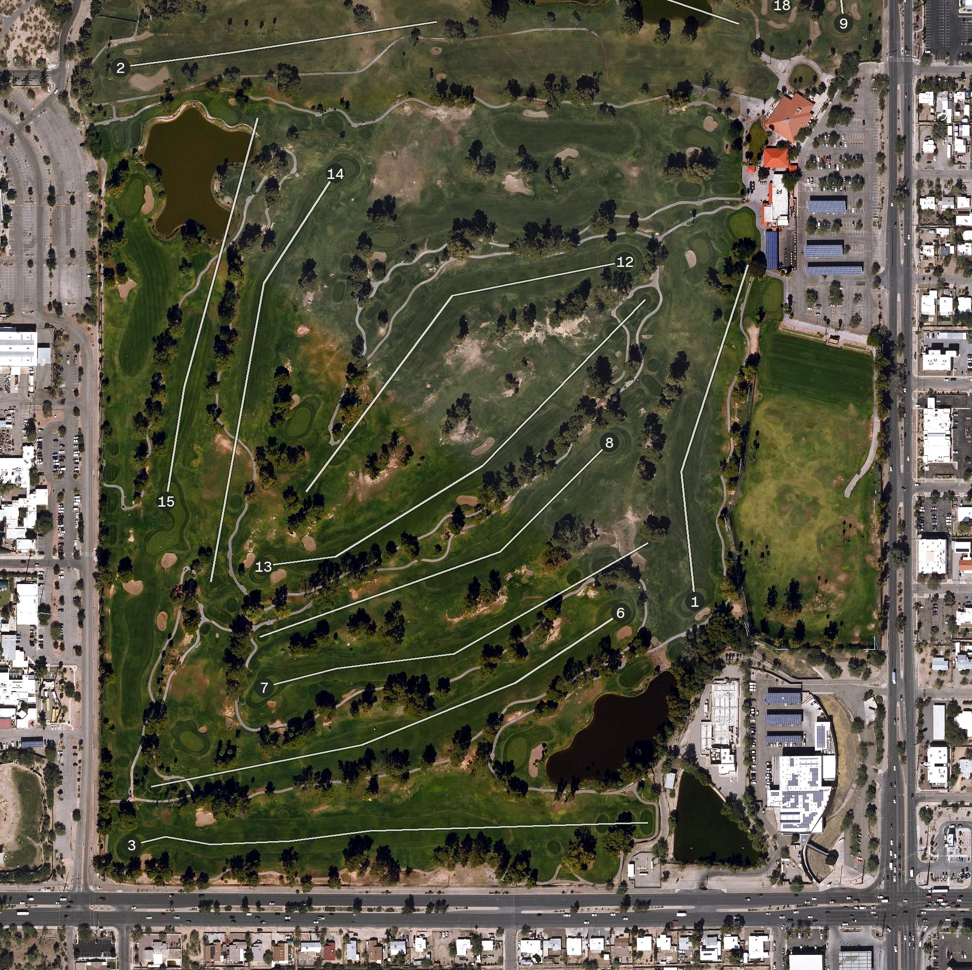 Aerial view of Dell Urich Course, AZ