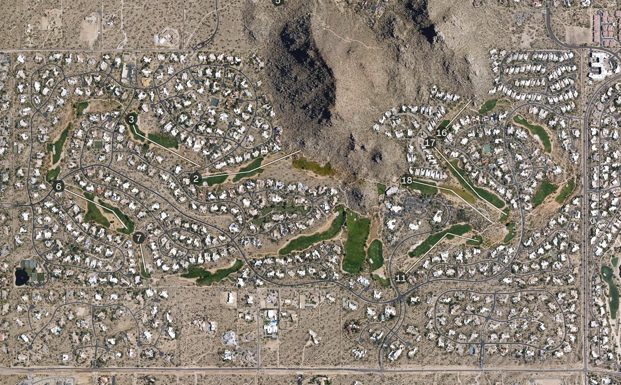 Aerial view of Desert Highlands Golf Club, AZ