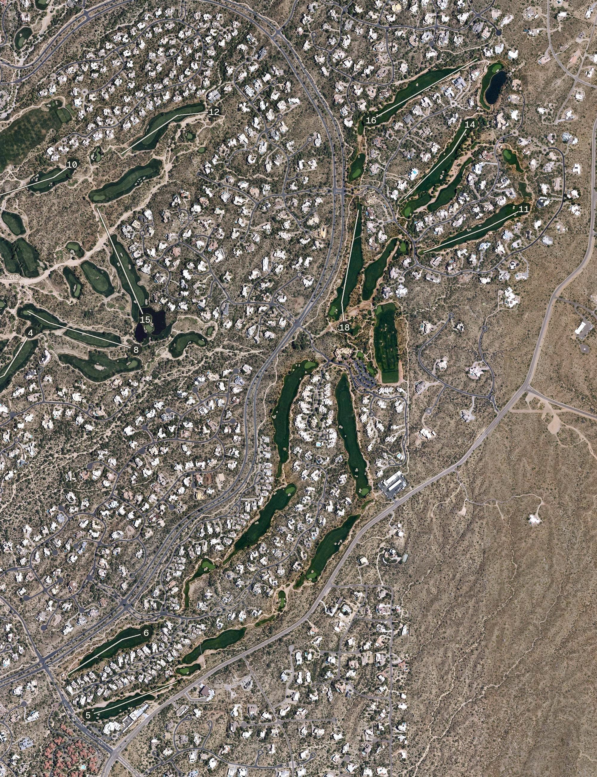 Aerial view of Desert Mountain Apache Golf Course, AZ