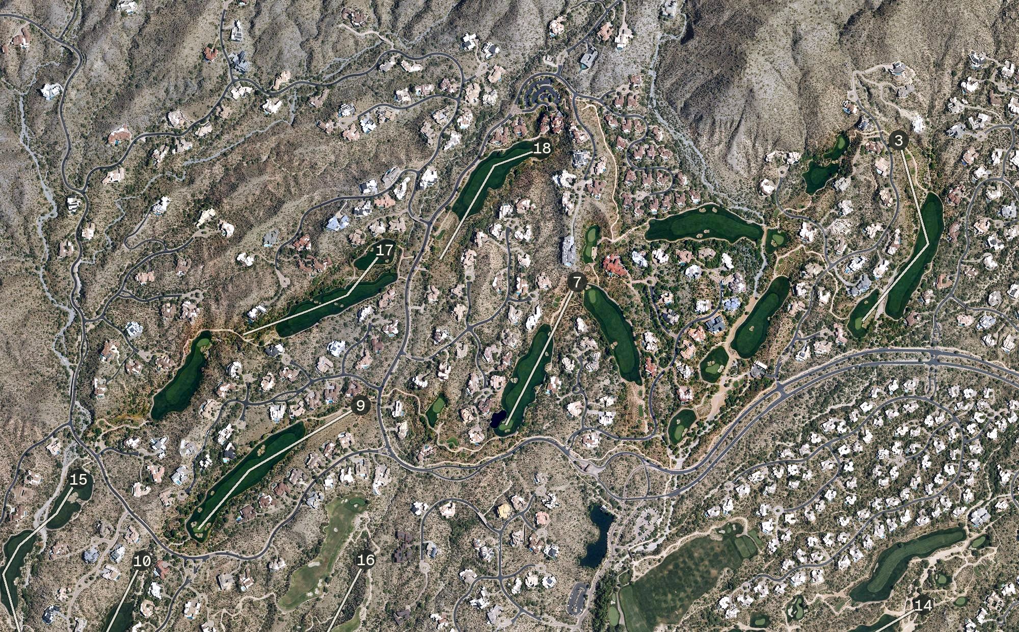 Aerial view of Desert Mountain Chiricahua Golf Course, AZ