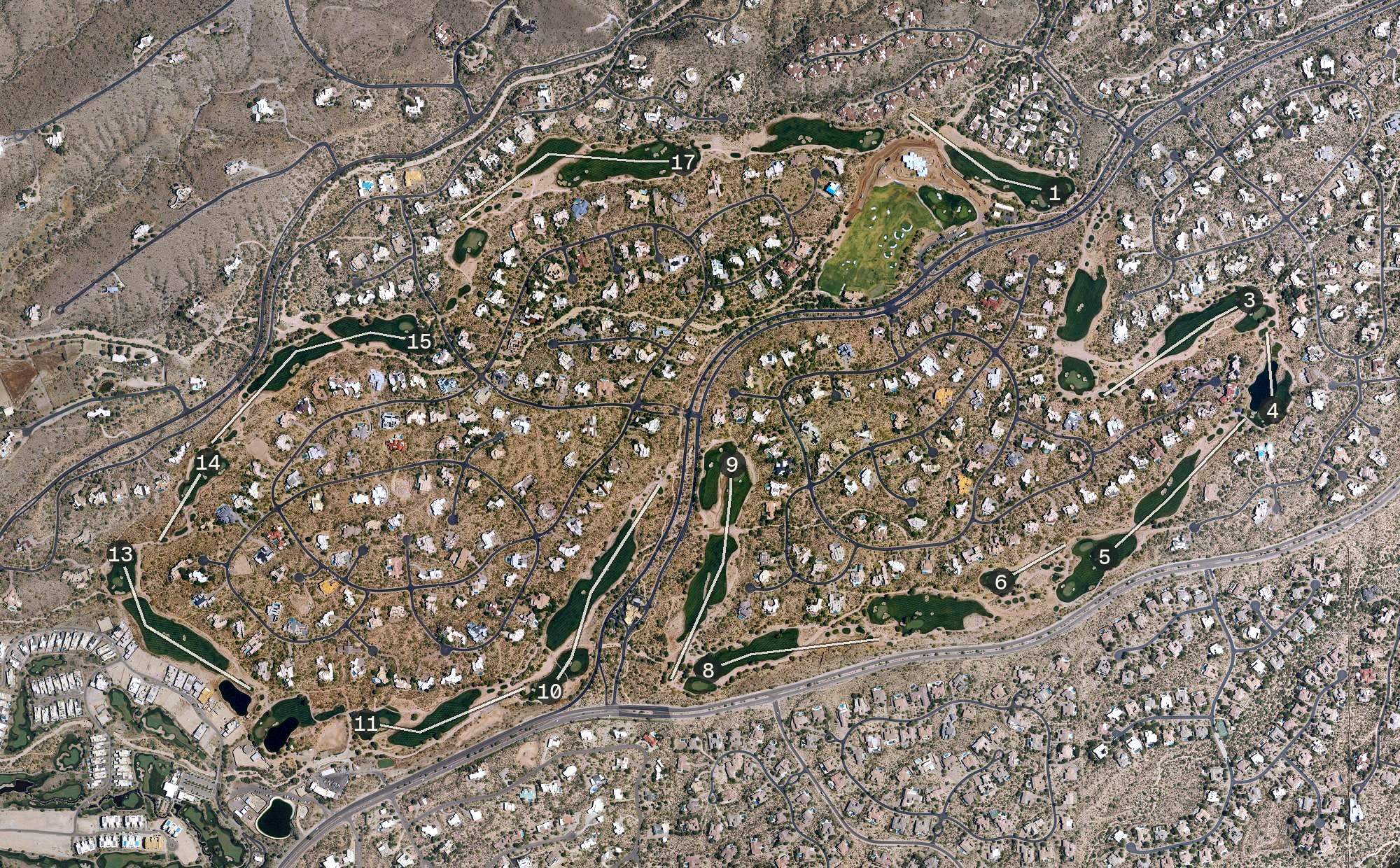 Aerial view of Desert Mountain Renegade Golf Course, AZ