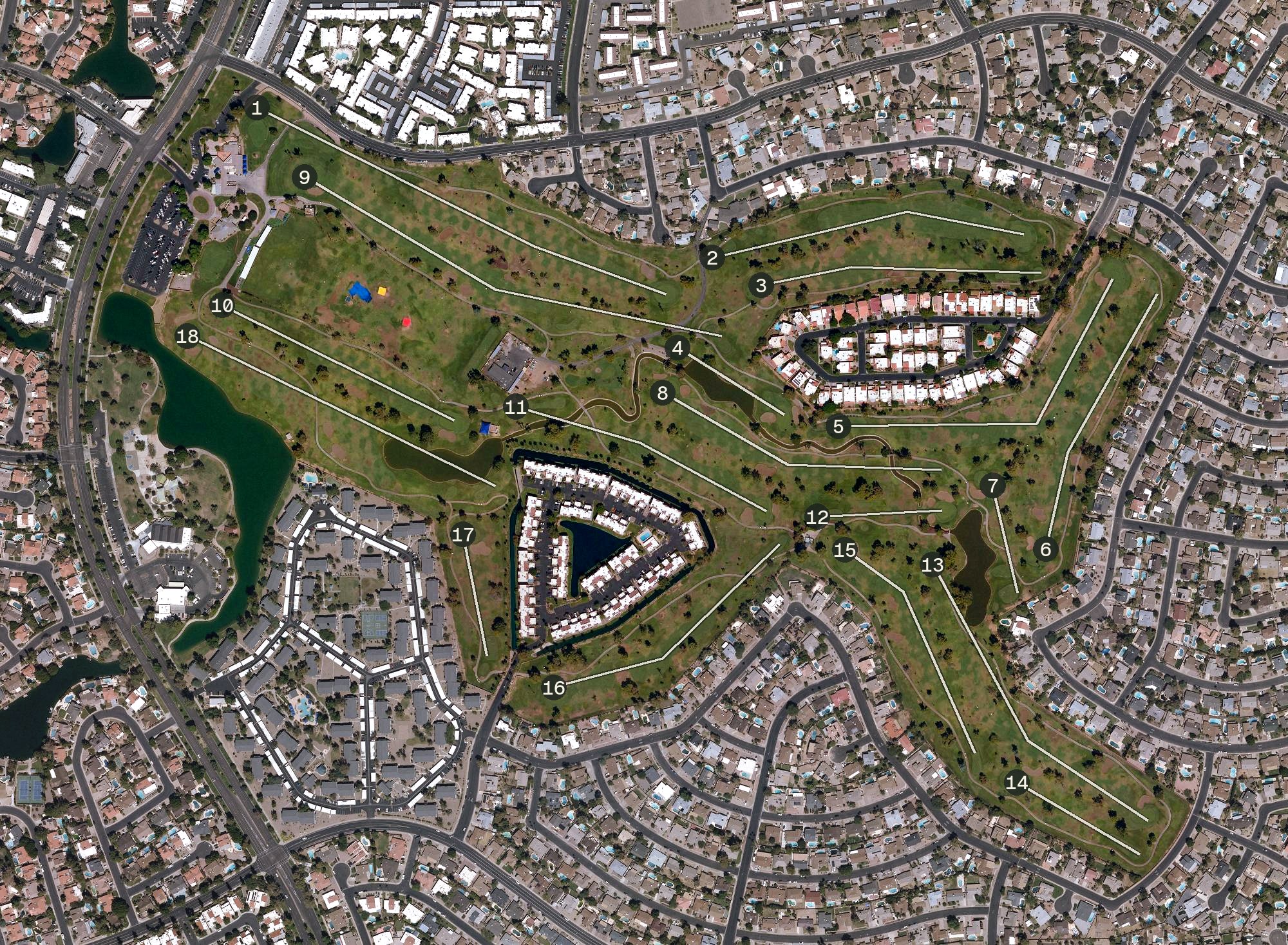 Aerial view of Dobson Ranch Golf Course, AZ