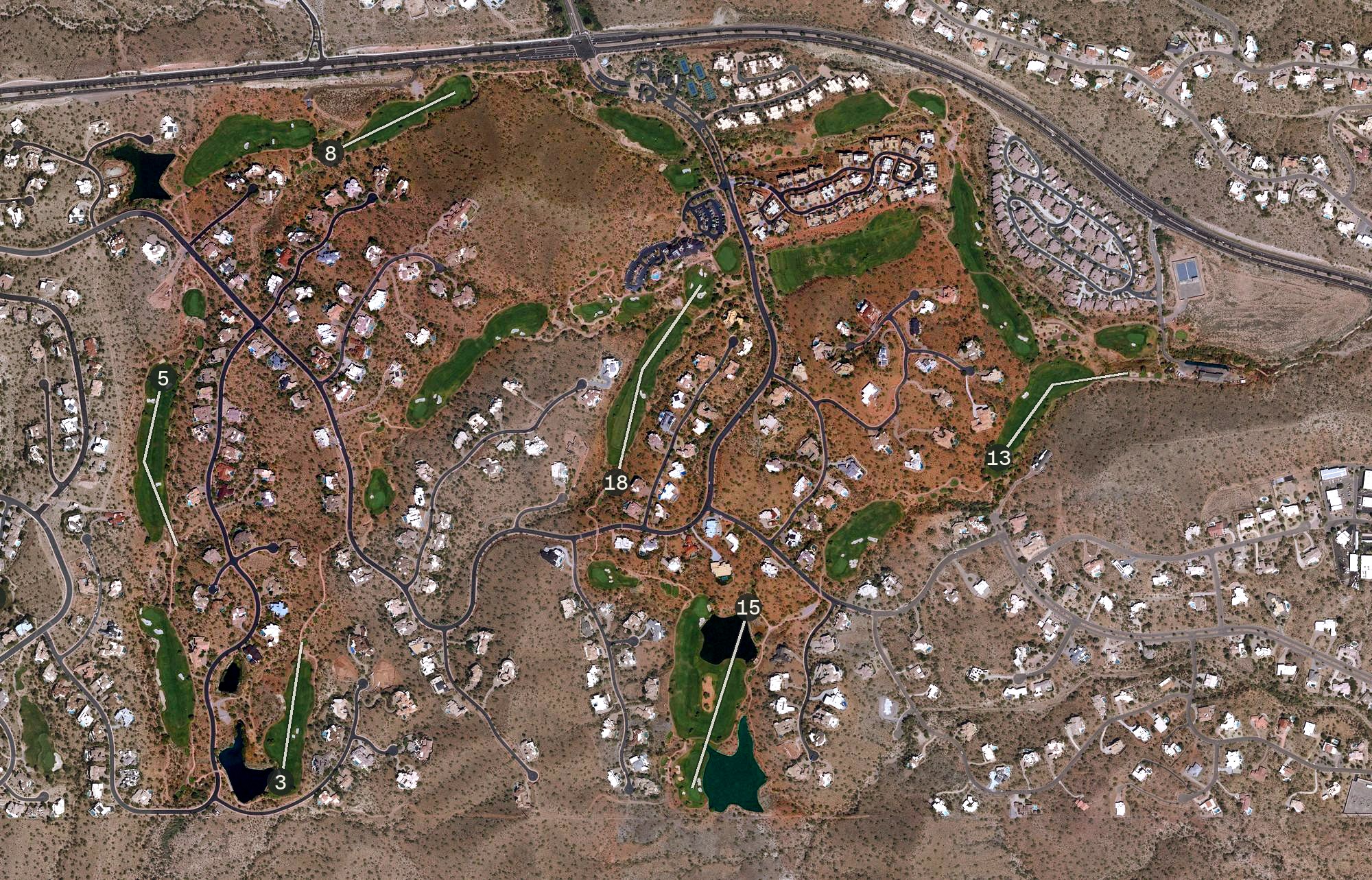 Aerial view of FireRock Country Club, AZ