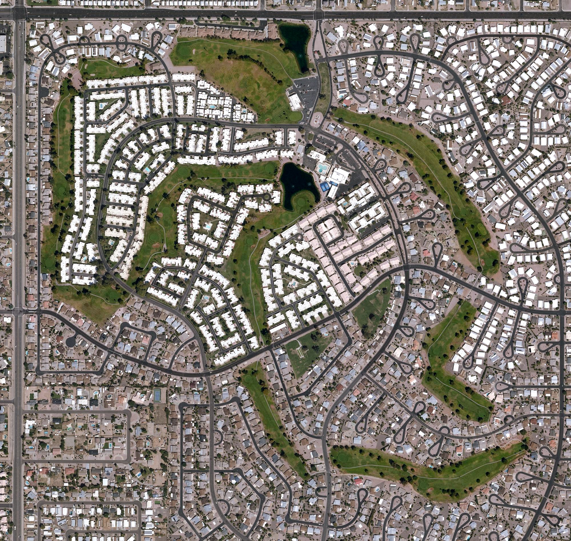 Aerial view of Fountain of the Sun Golf Course, AZ