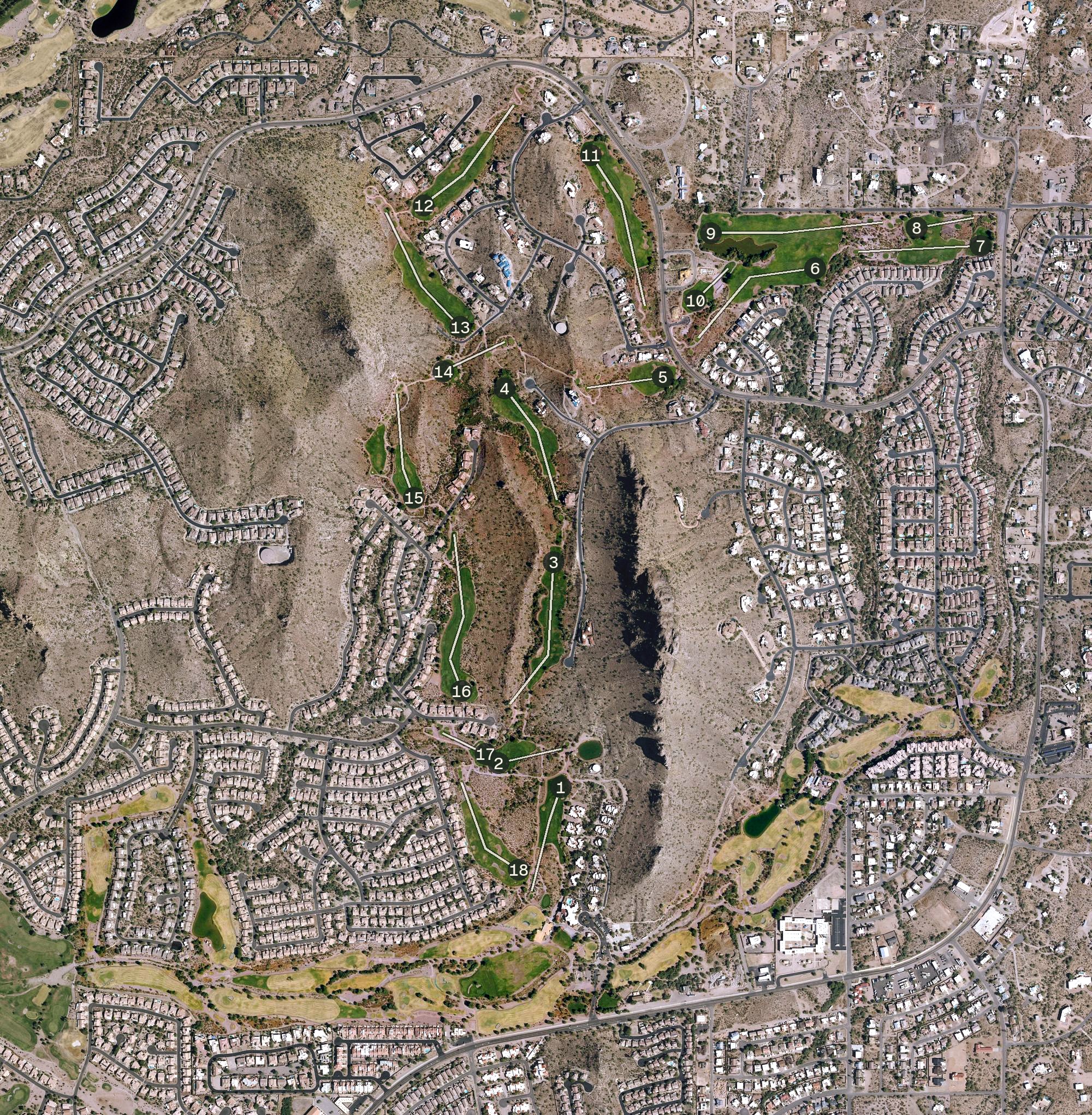 Aerial view of Gold Canyon Golf Resort, AZ