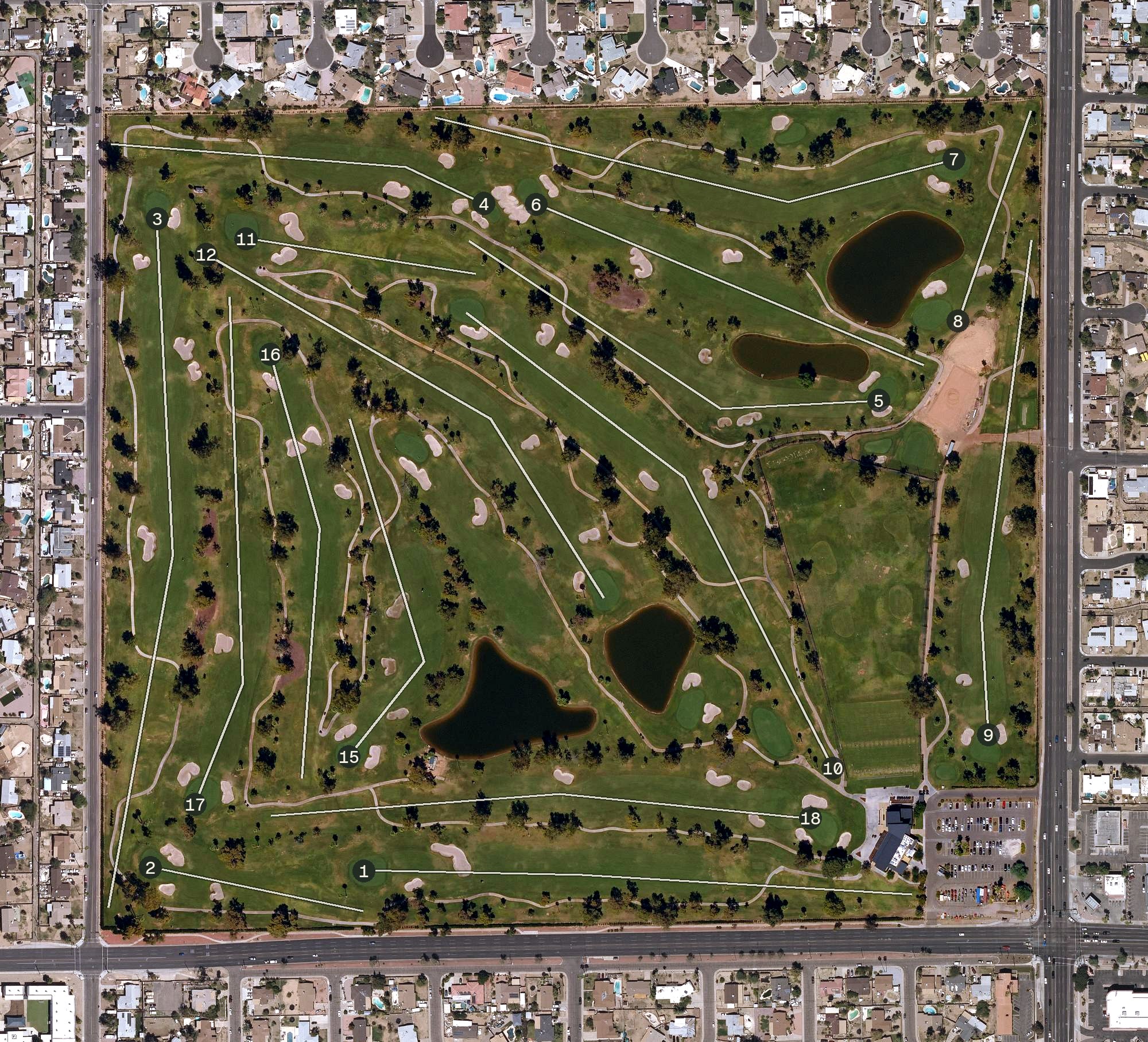 Aerial view of Grand Canyon University Golf Course, AZ