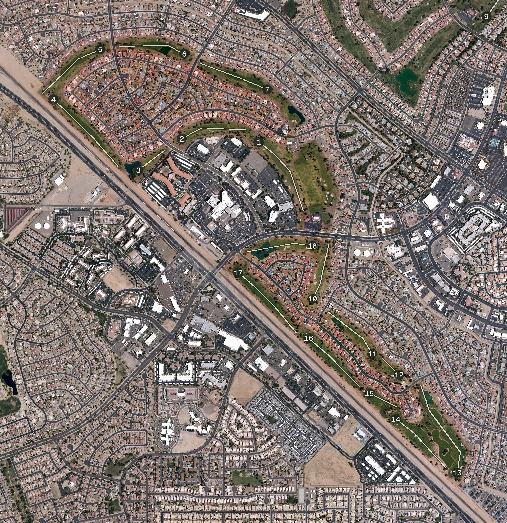 Aerial view of Grandview Golf Course, AZ