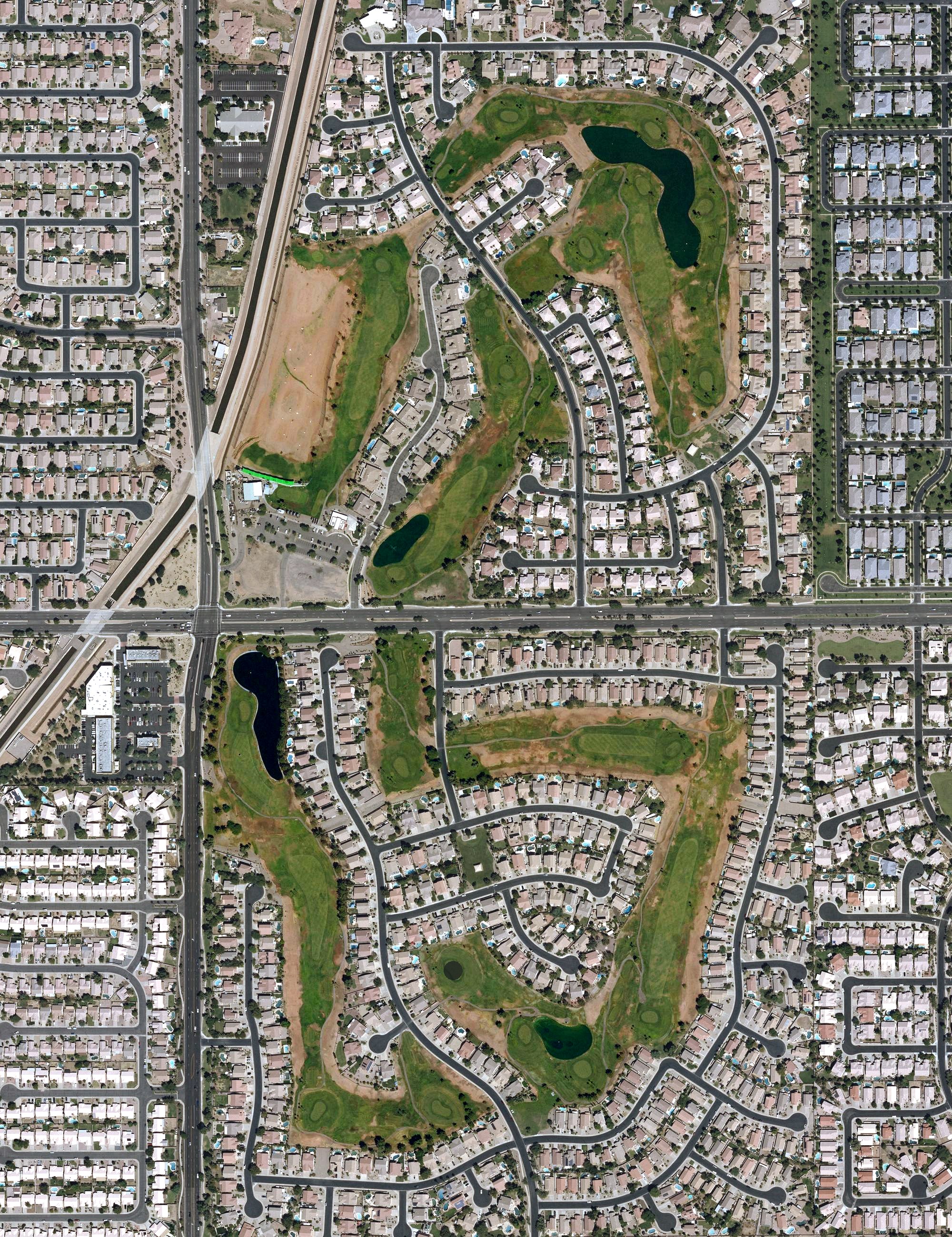 Aerial view of Greenfield Lakes Golf Course, AZ