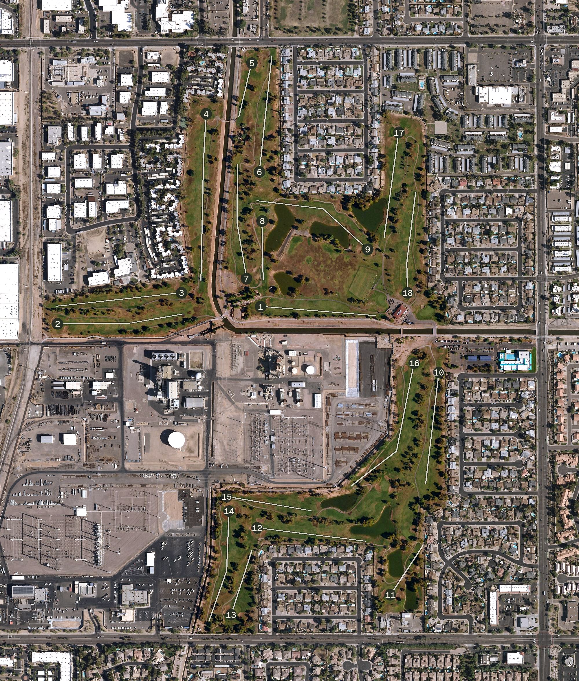 Aerial view of Ken McDonald Golf Course, AZ