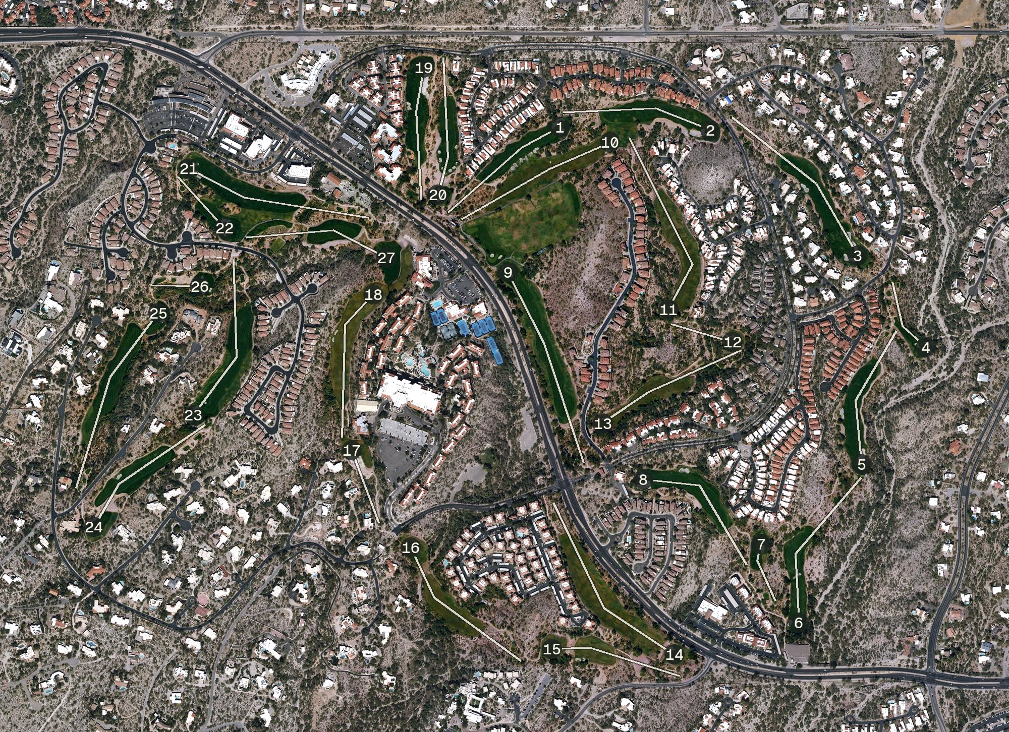 Aerial view of La Paloma Golf Club, AZ