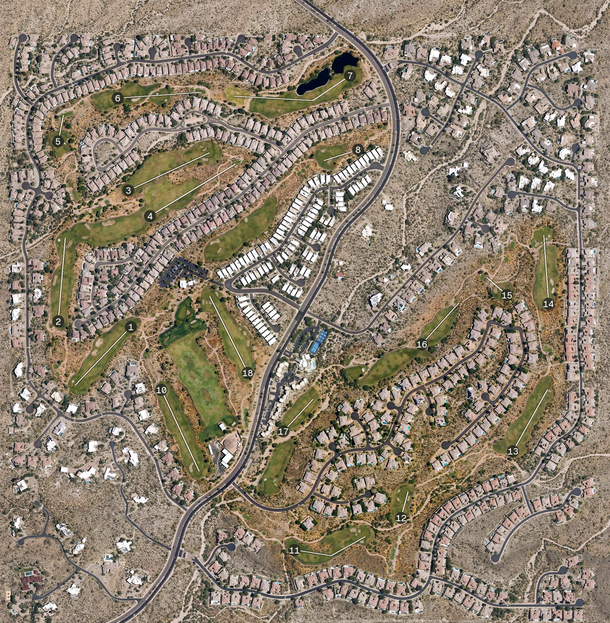 Aerial view of Legend Trail Golf Club, AZ