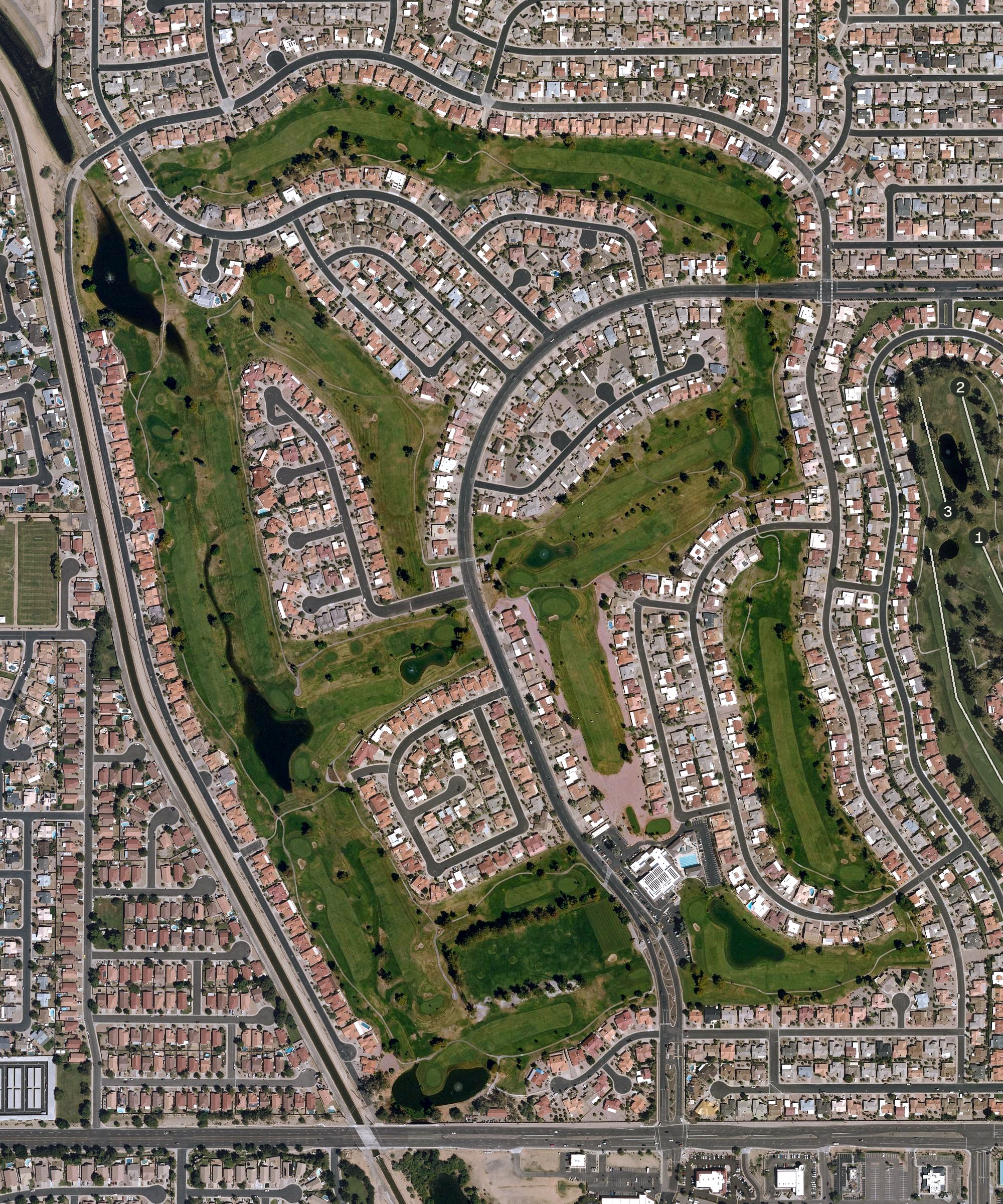 Aerial view of Leisure World - Coyote Run Golf Course, AZ