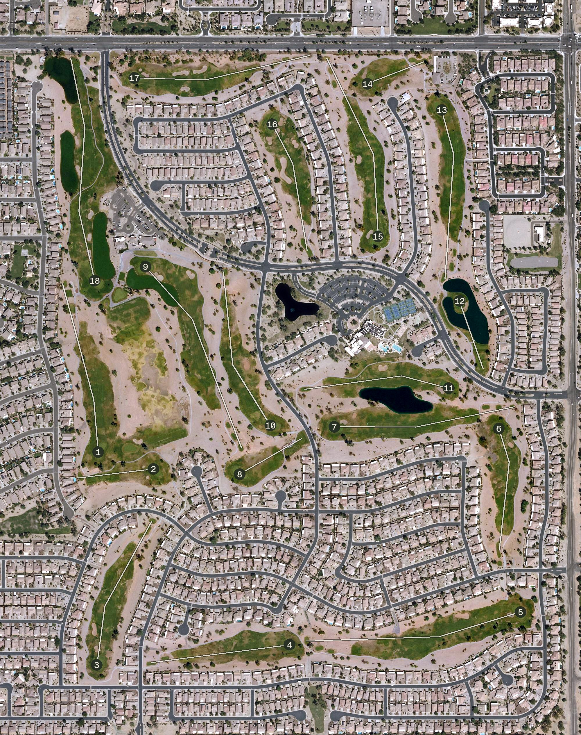 Aerial view of Lone Tree Golf Club, AZ