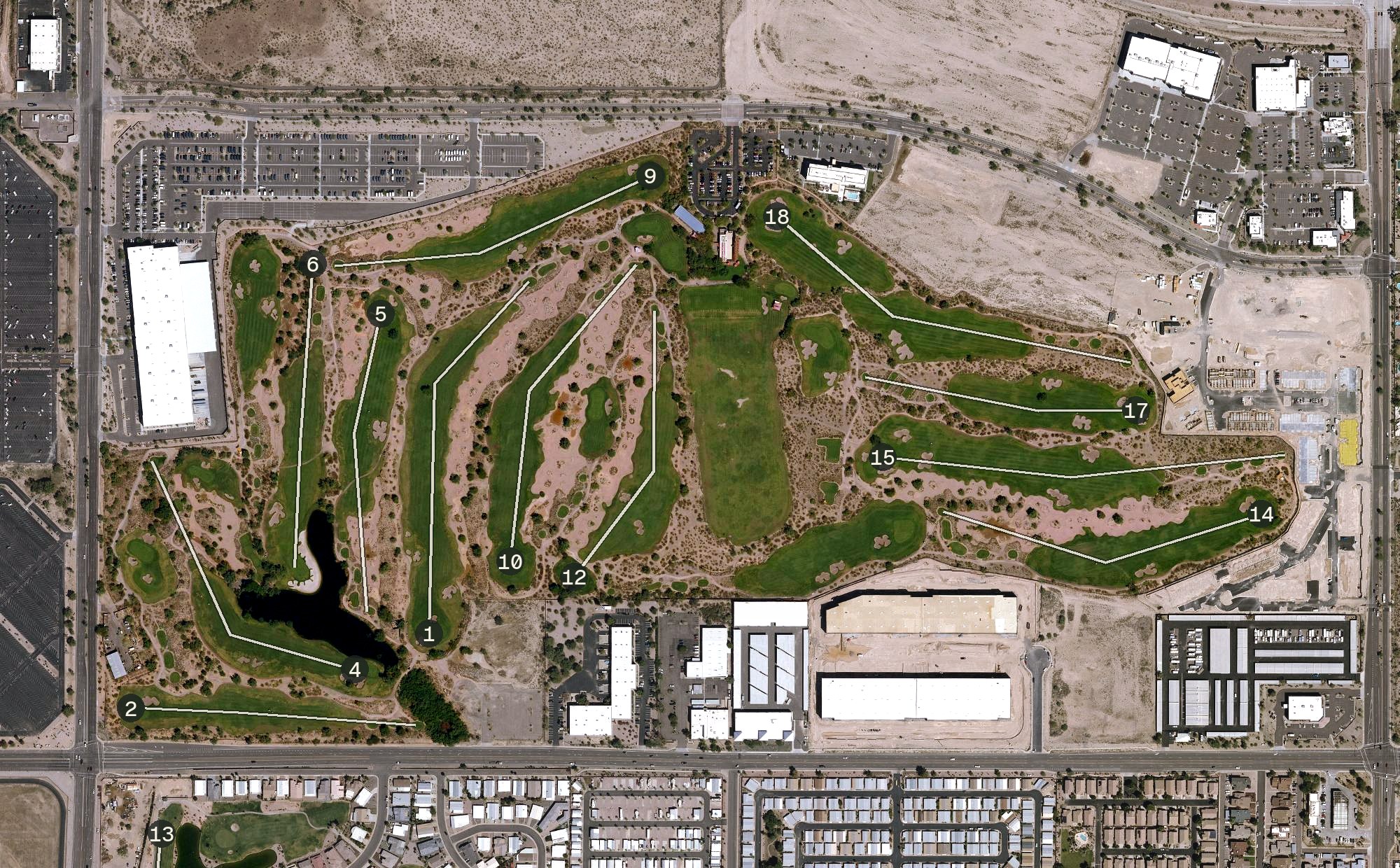 Aerial view of Longbow Golf Club, AZ