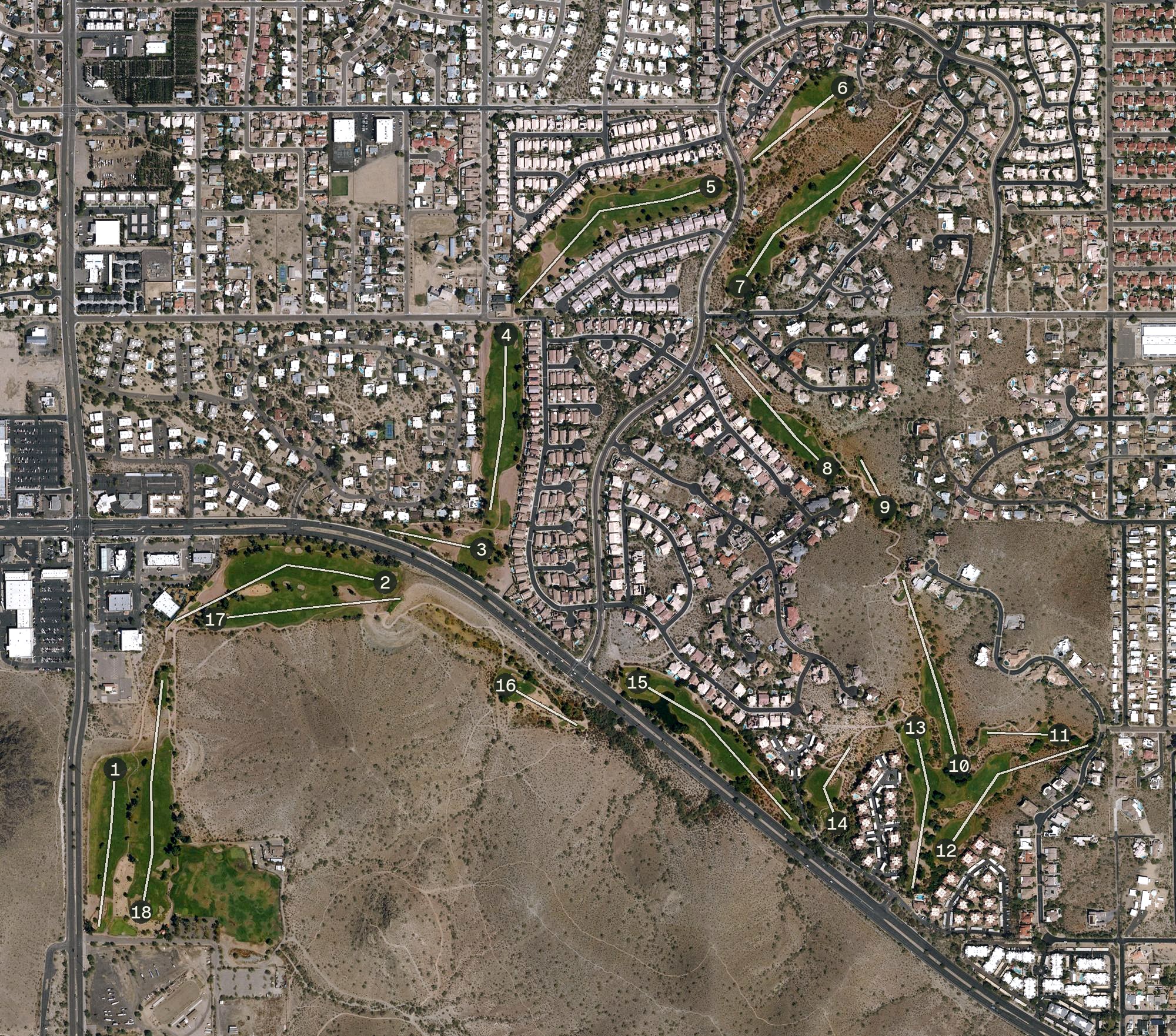 Aerial view of Lookout Mountain Golf Club, AZ