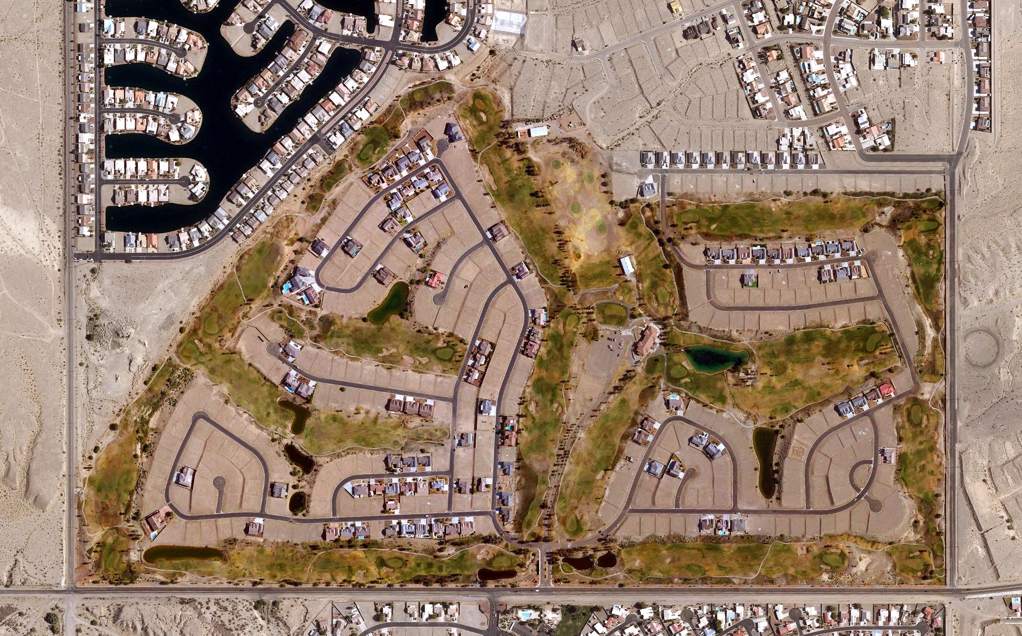 Aerial view of Los Lagos Golf Course, AZ