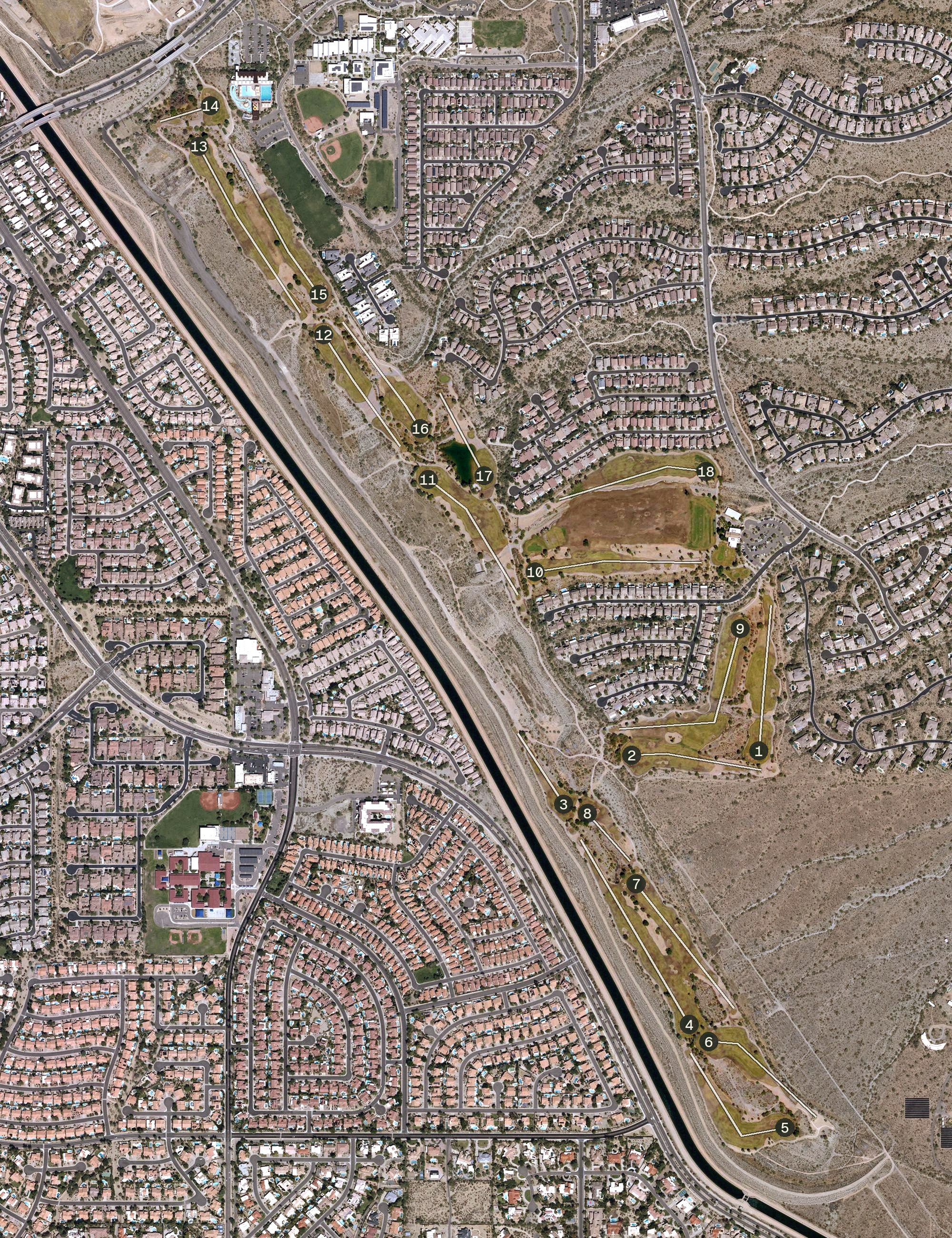 Aerial view of McDowell Mountain Golf Club, AZ