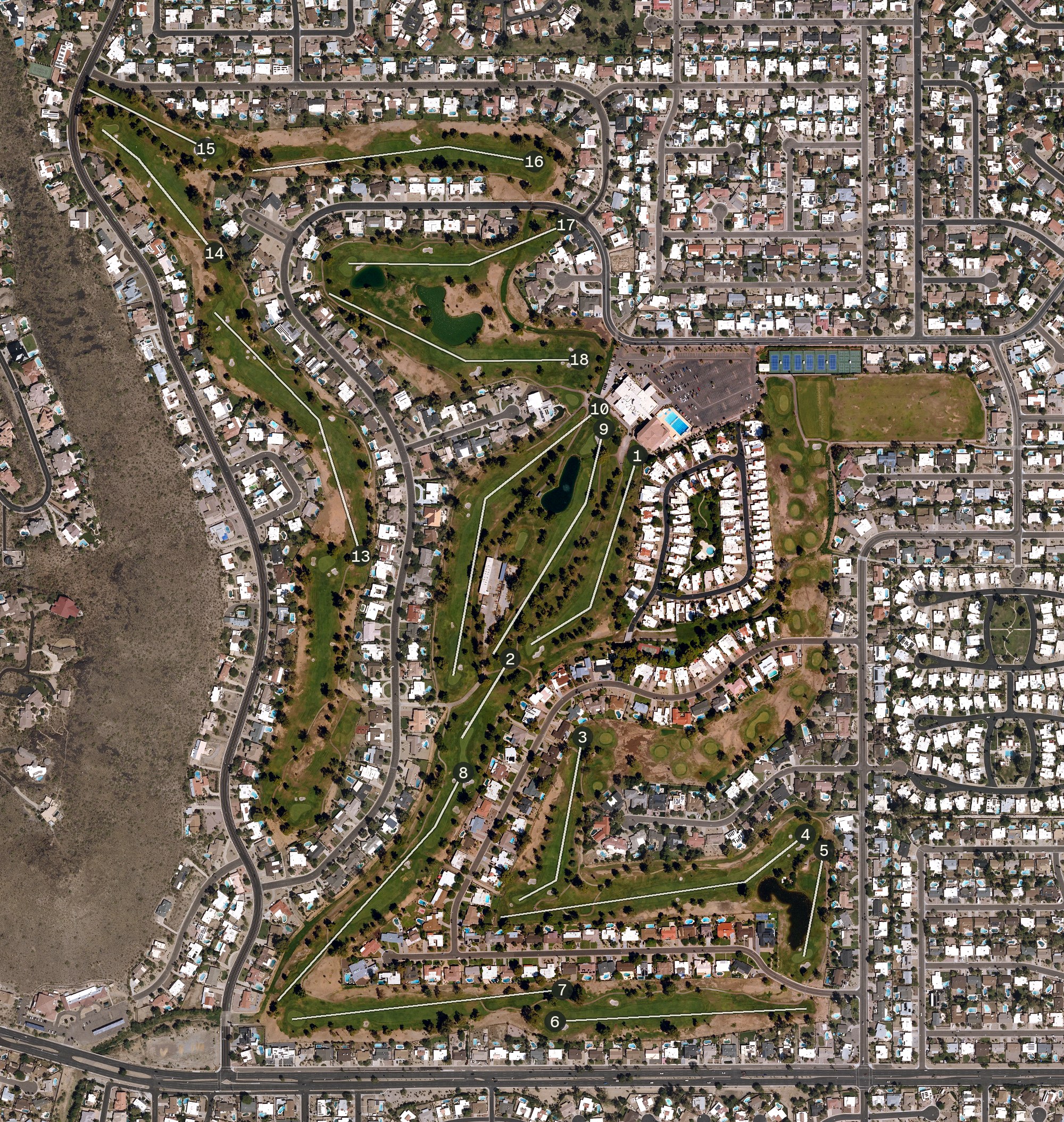 Aerial view of Moon Valley Country Club, AZ