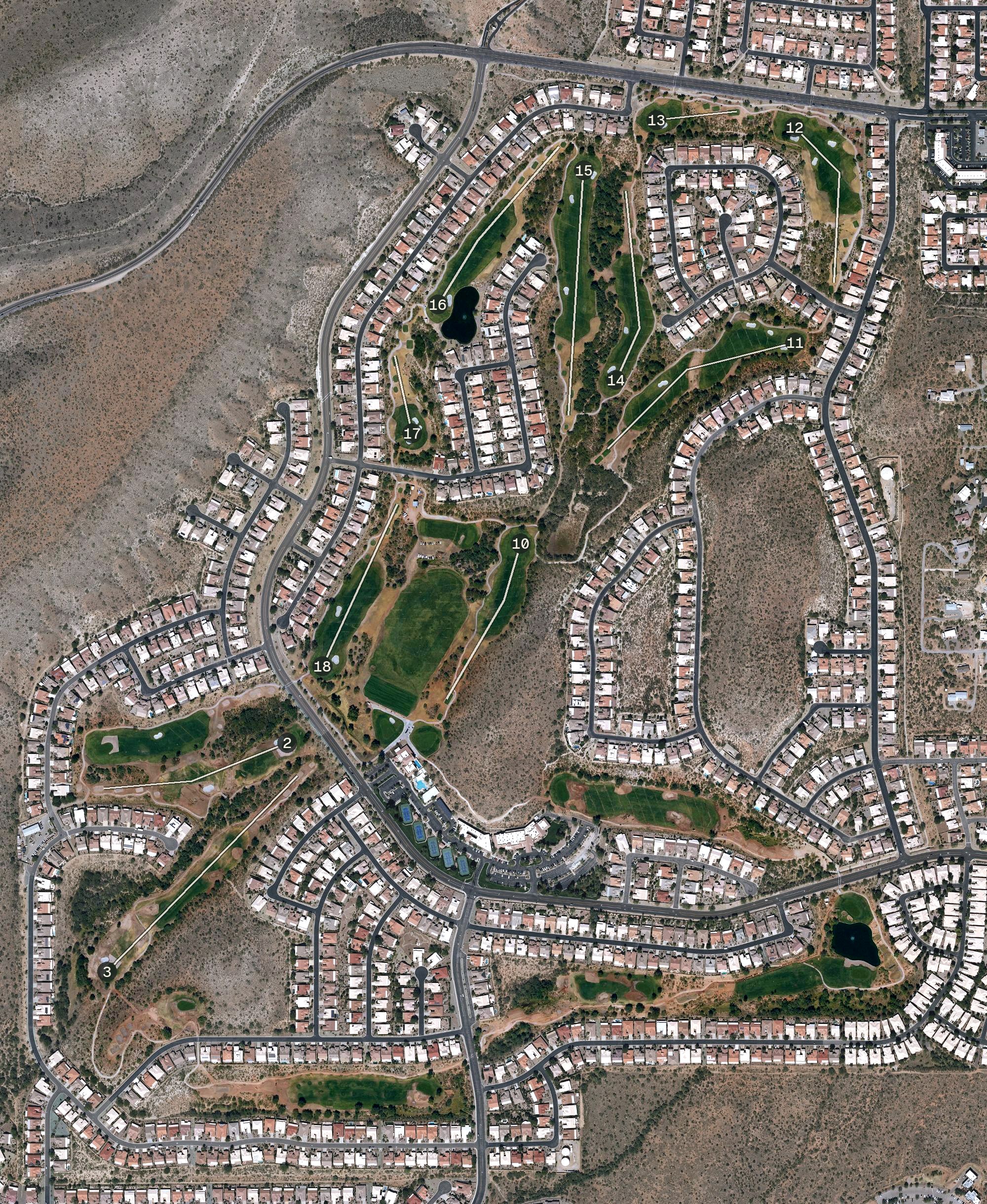 Aerial view of Mountain View Golf Club, AZ