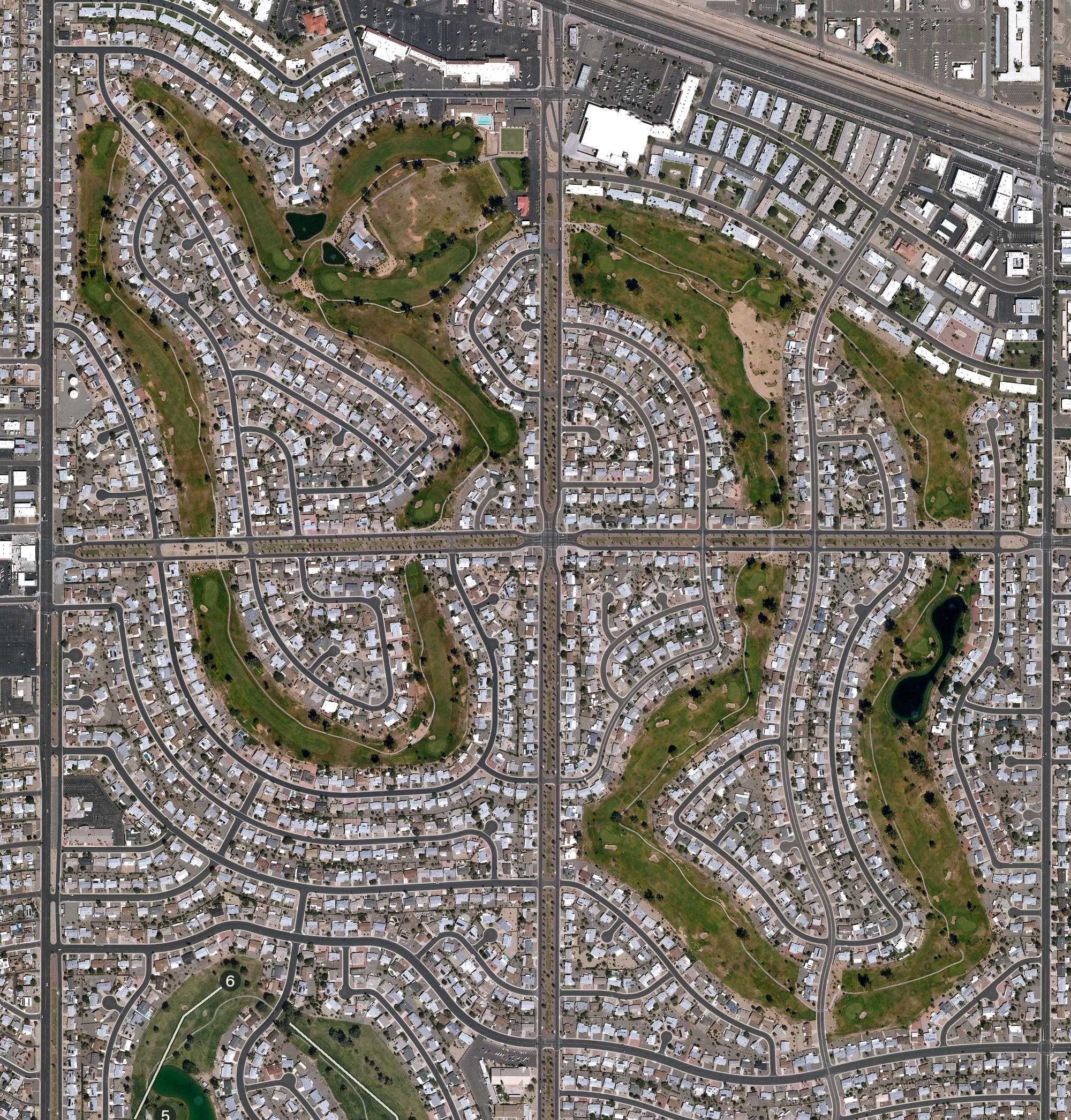 Aerial view of North Golf Course (Sun City), AZ