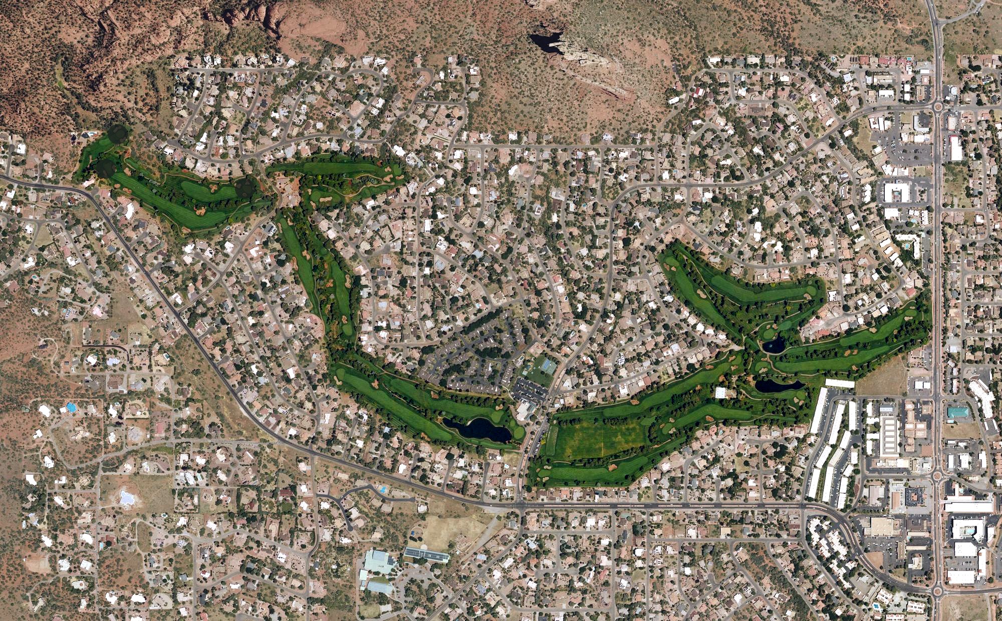 Aerial view of Oakcreek Country Club Sedona, AZ