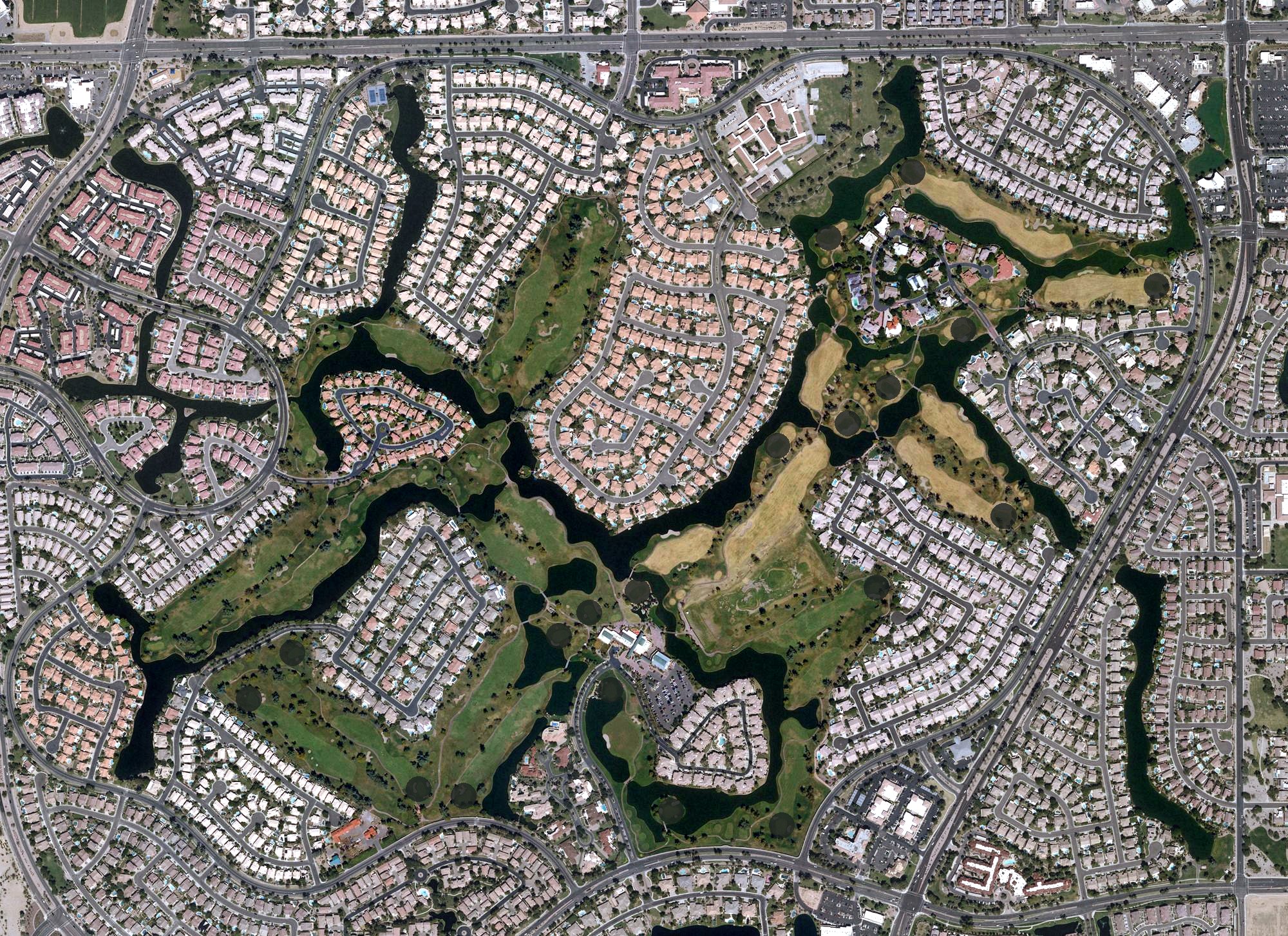 Aerial view of Ocotillo Golf Resort, AZ