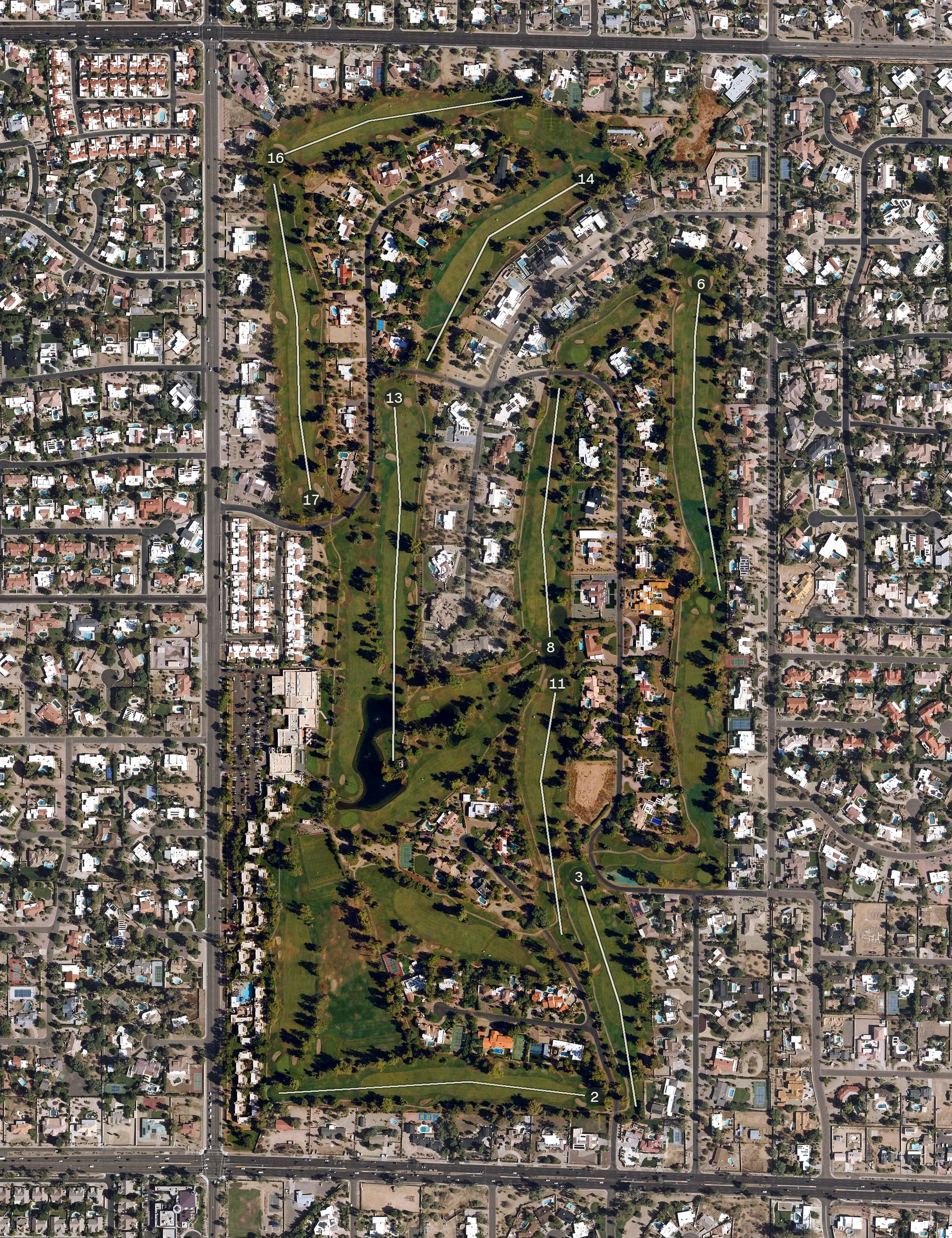 Aerial view of Orange Tree Golf Resort, AZ