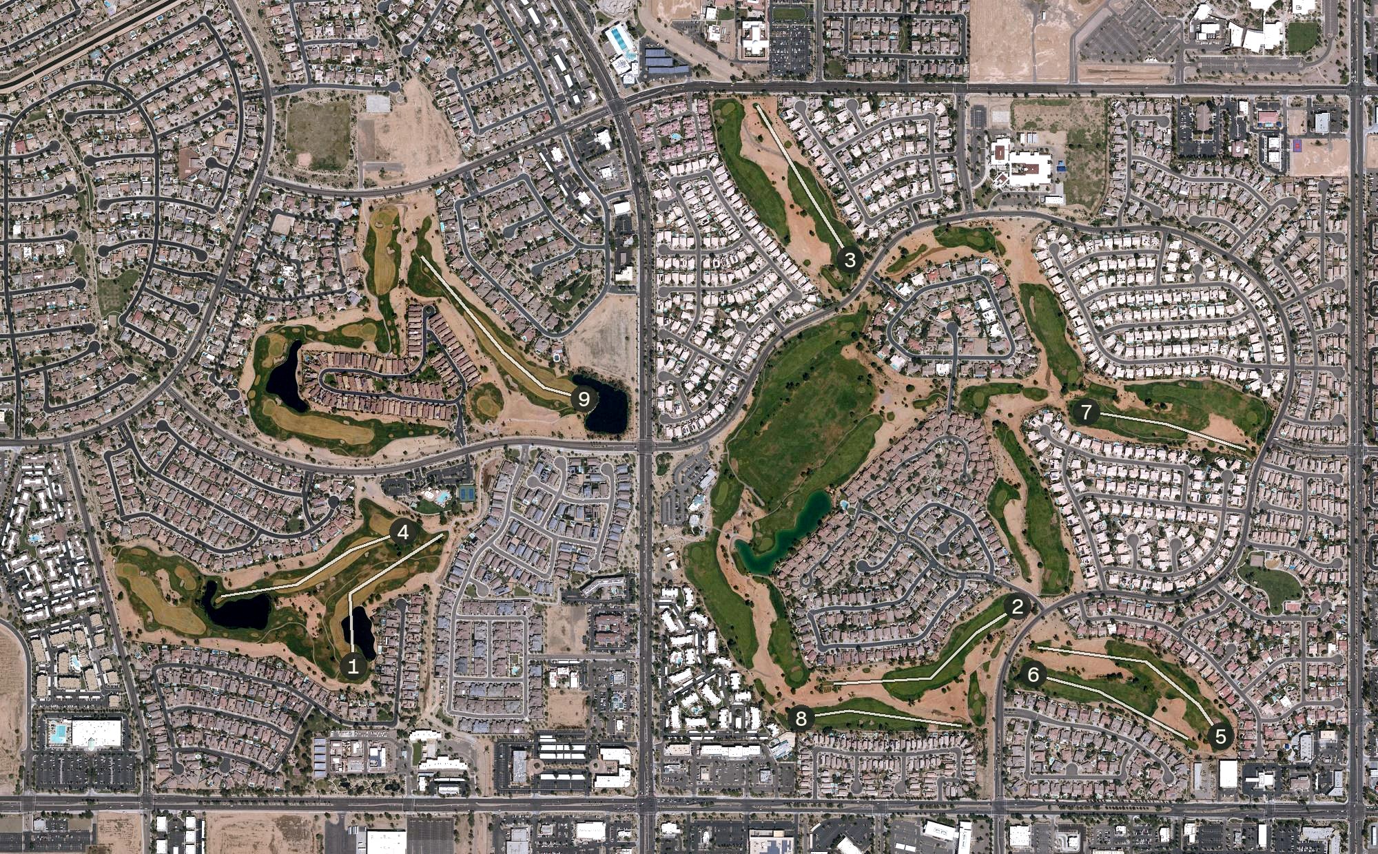 Aerial view of Palm Valley Golf Club, AZ