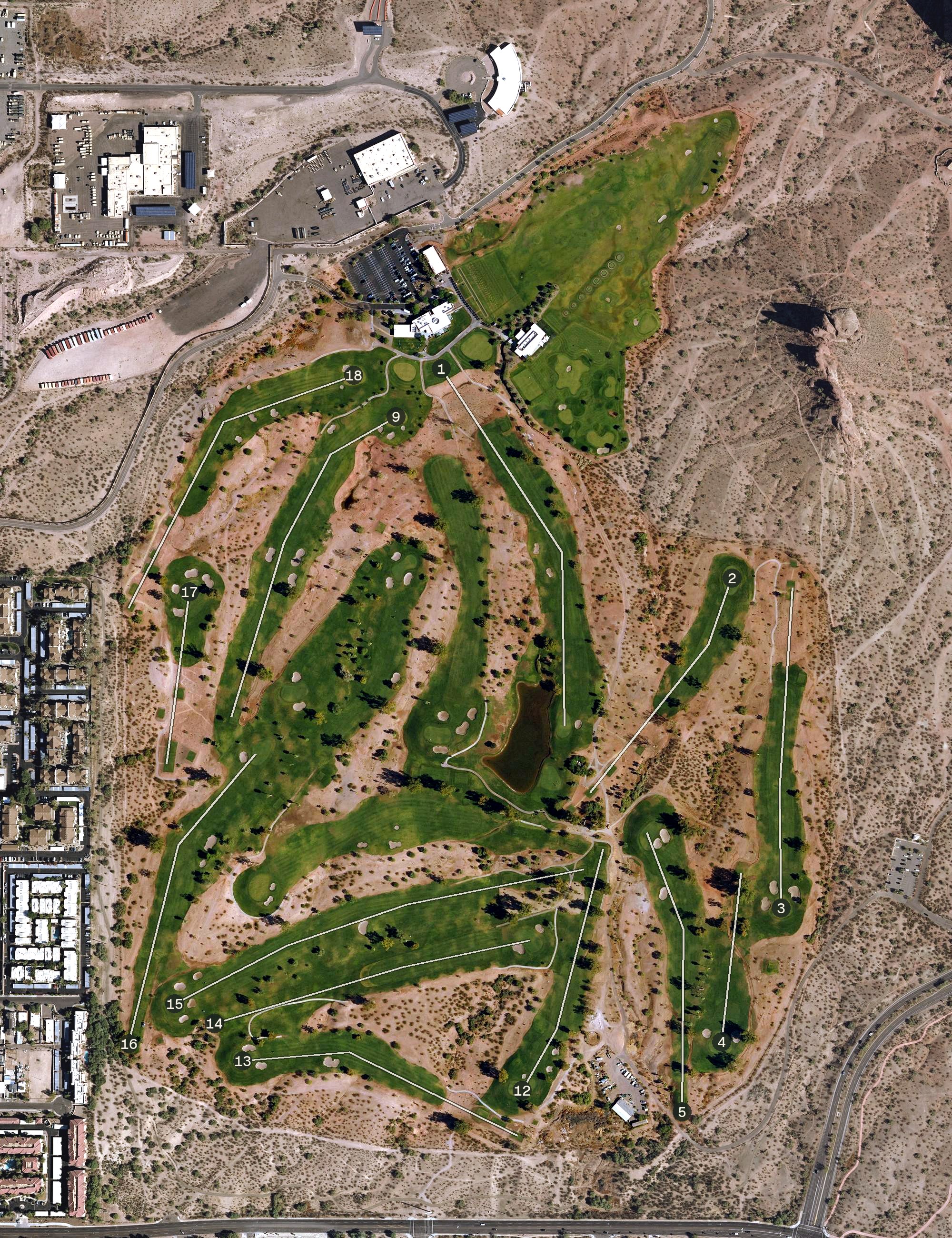 Aerial view of Papago Golf Club, AZ