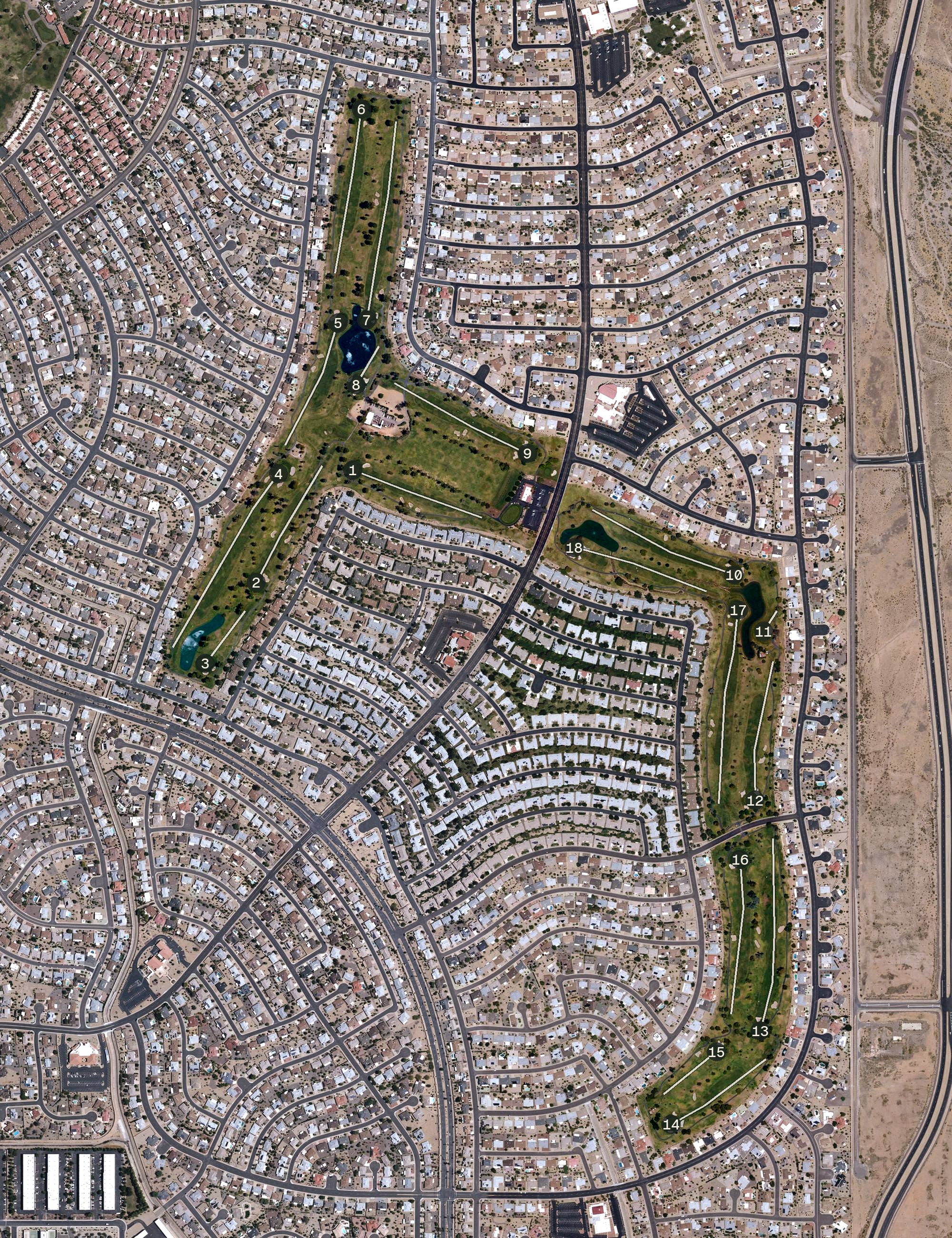 Aerial view of Pebblebrook Golf Course, AZ