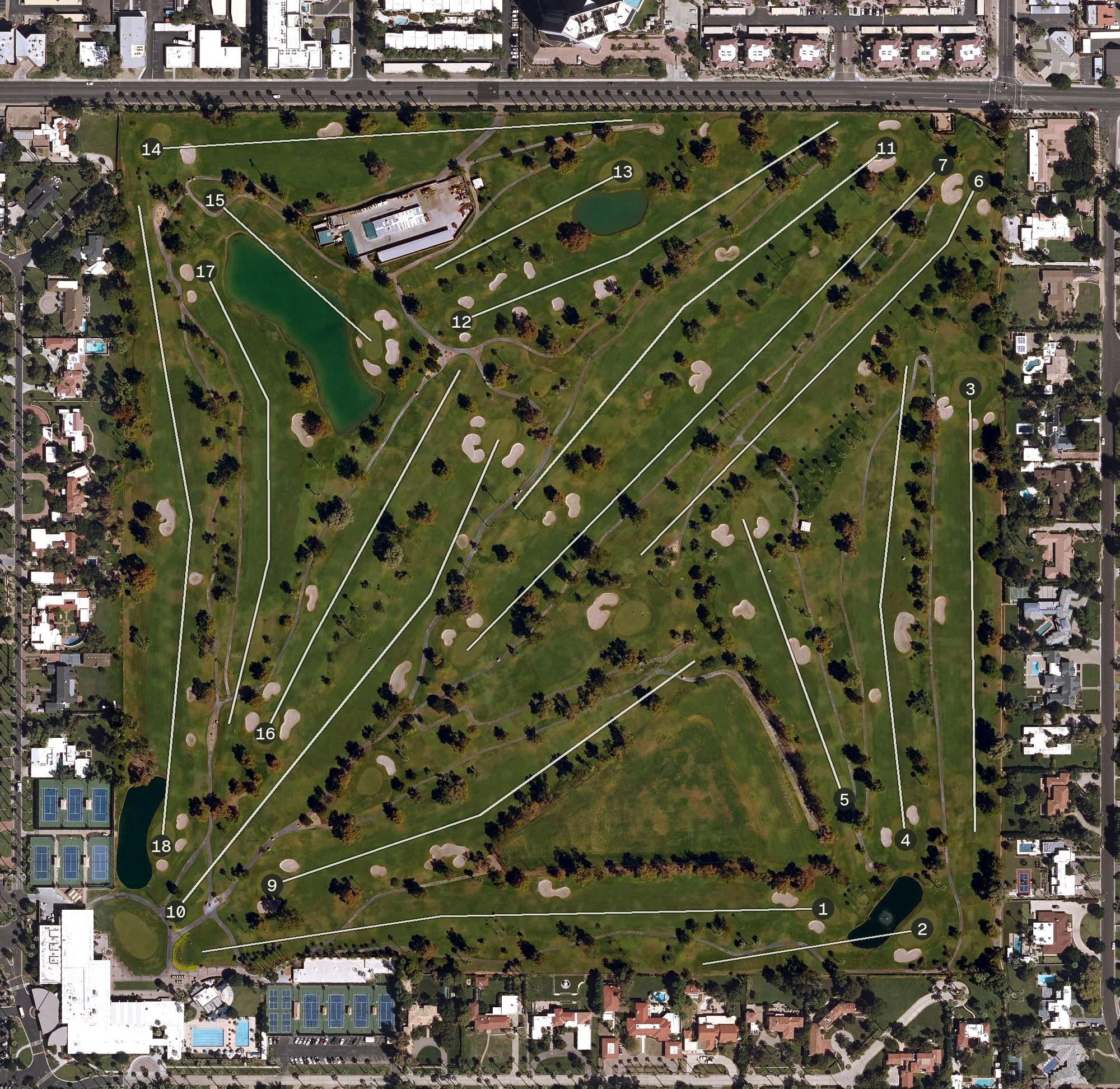 Aerial view of Phoenix Country Club, AZ