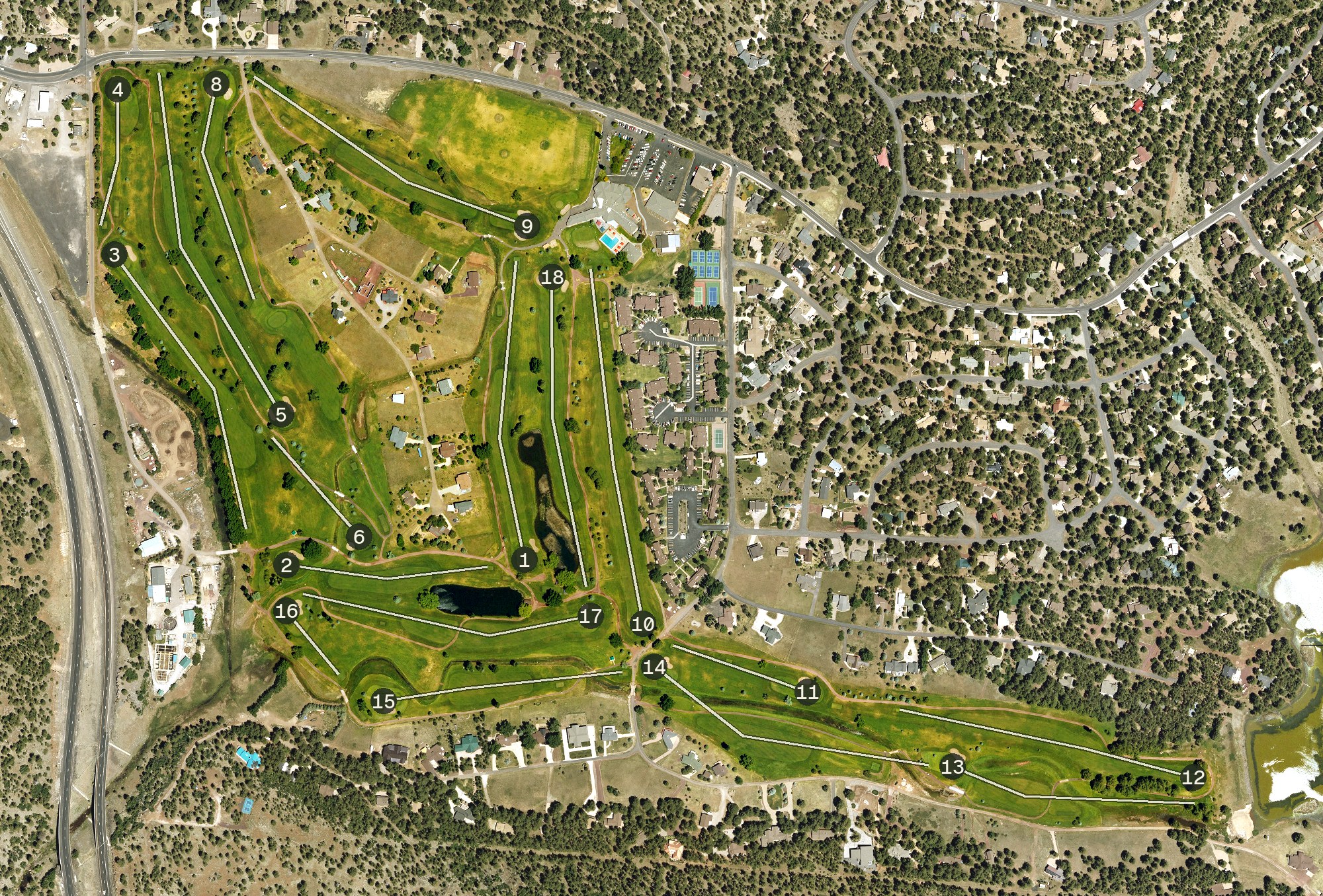 Aerial view of Pinewood Country Club, AZ