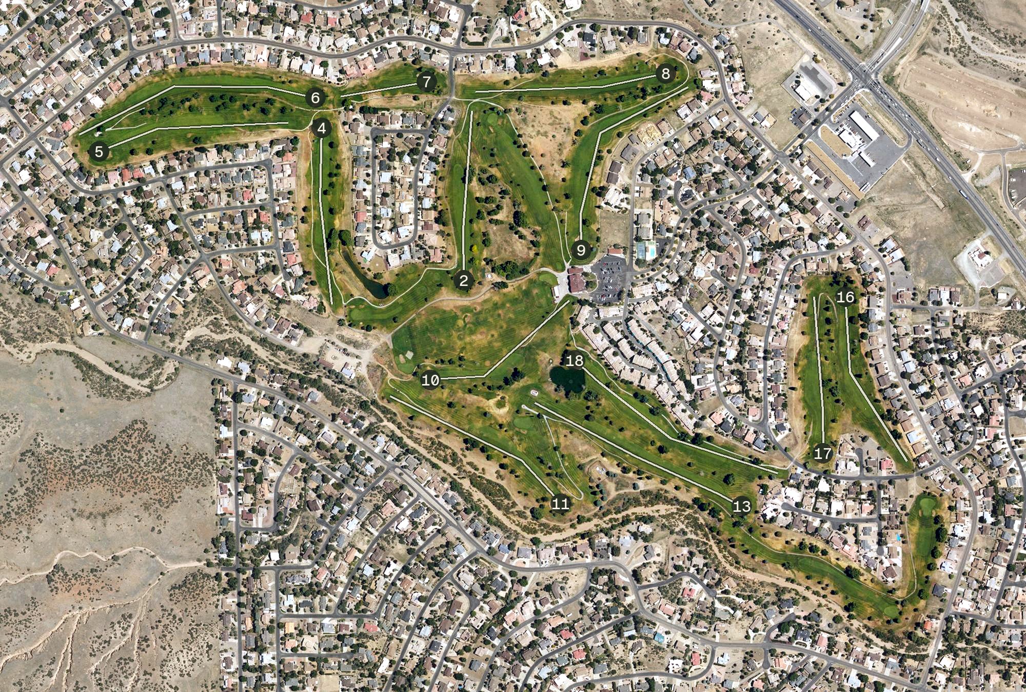 Aerial view of Prescott Country Club, AZ
