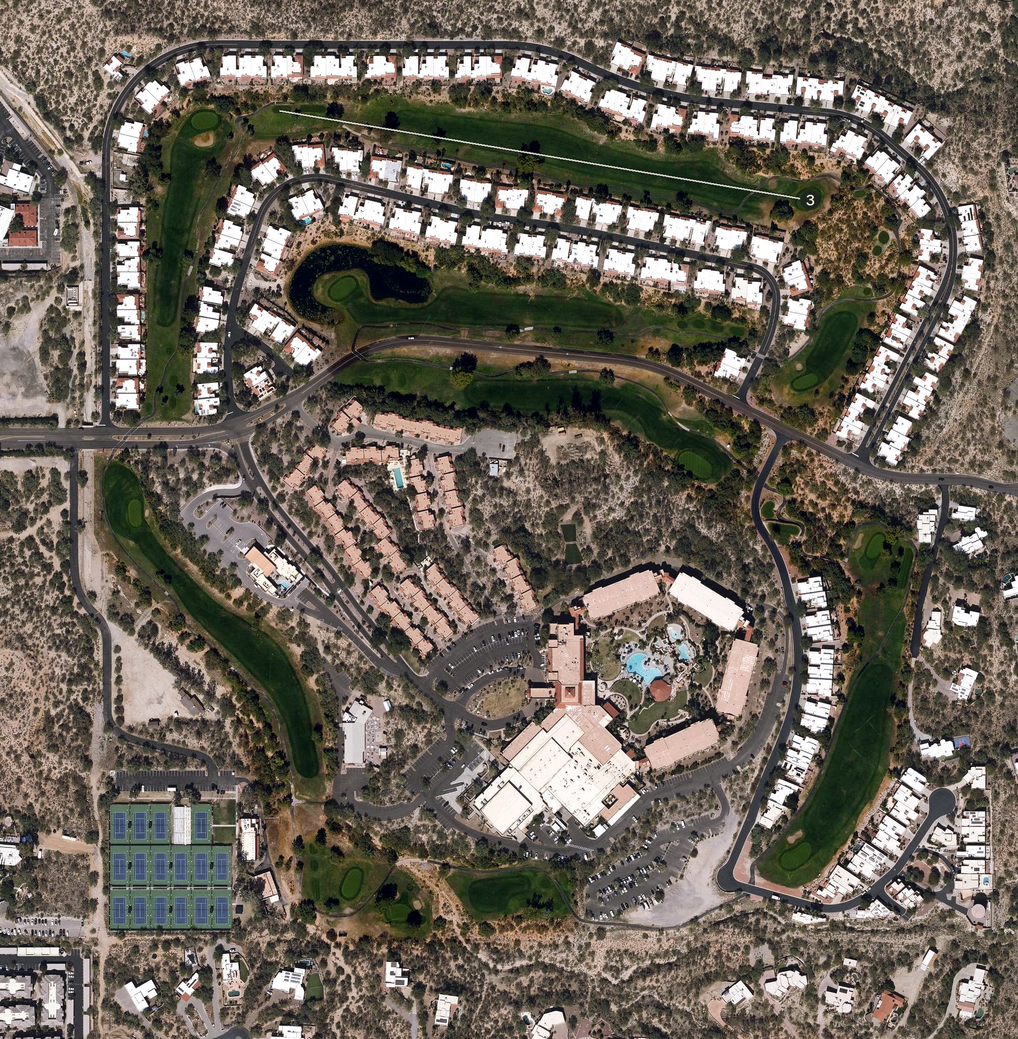 Aerial view of Pusch Ridge Golf Course (Hilton Tucson El Conquistador), AZ